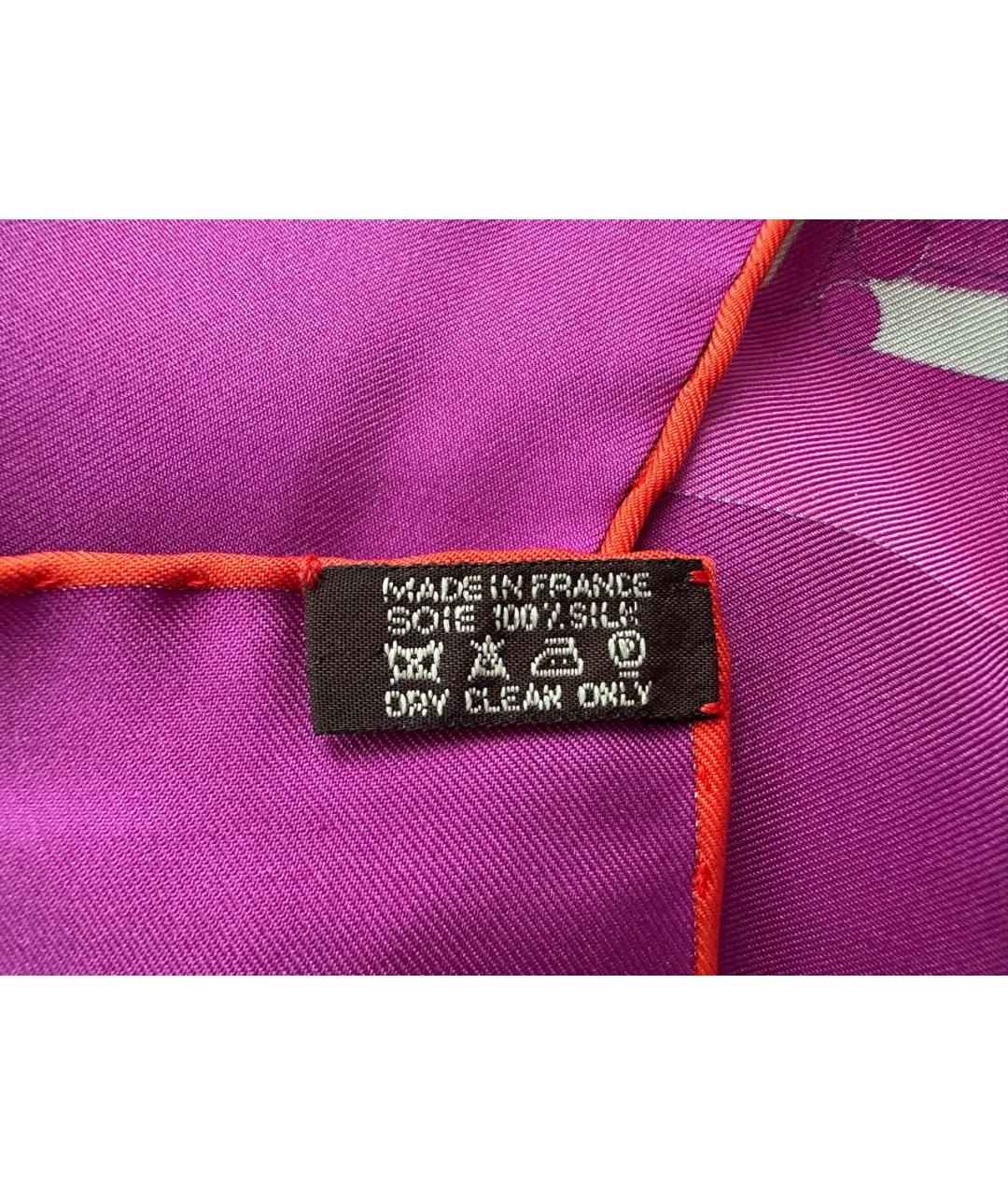 HERMES Фуксия шелковый платок, фото 4