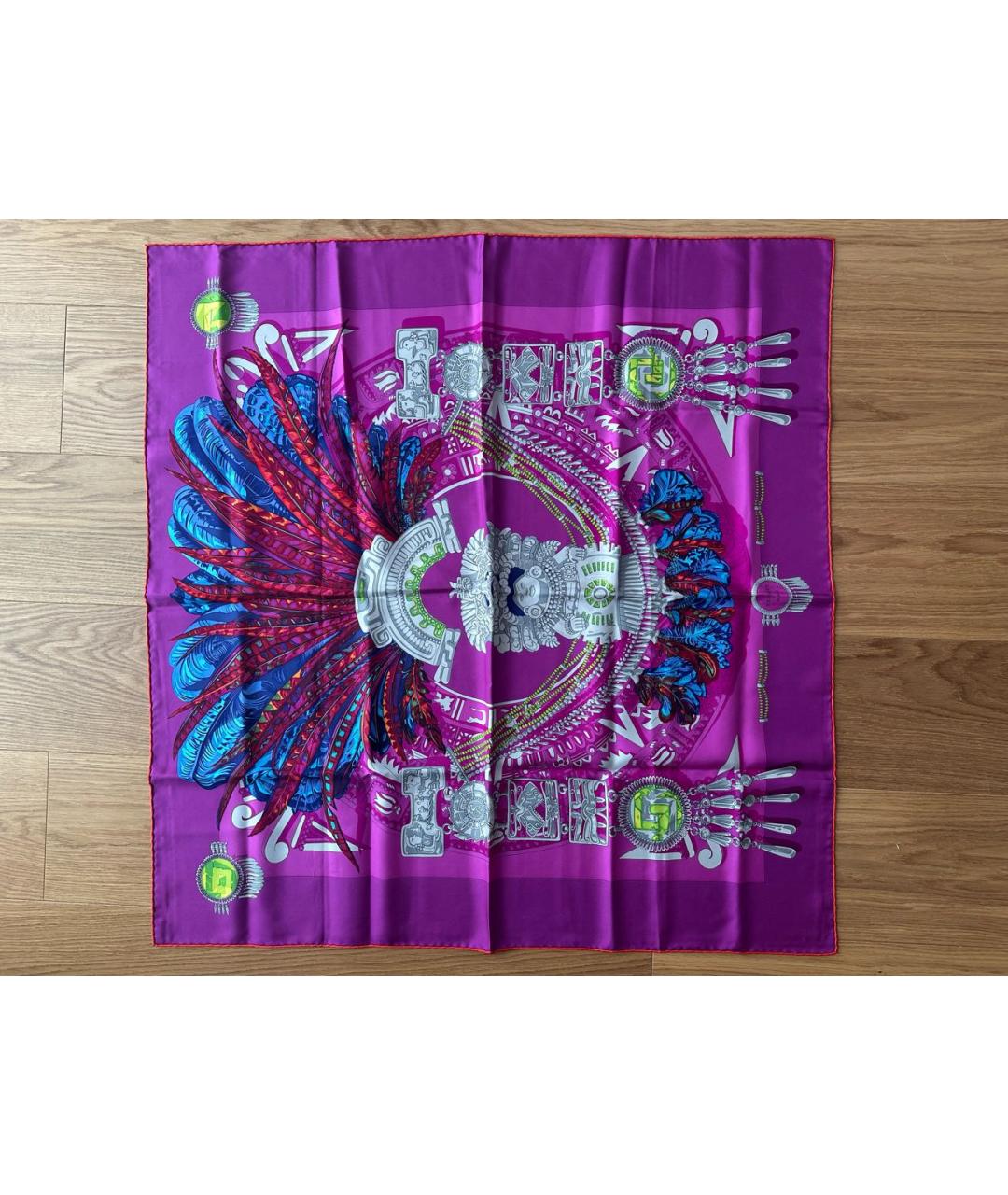 HERMES Фуксия шелковый платок, фото 5