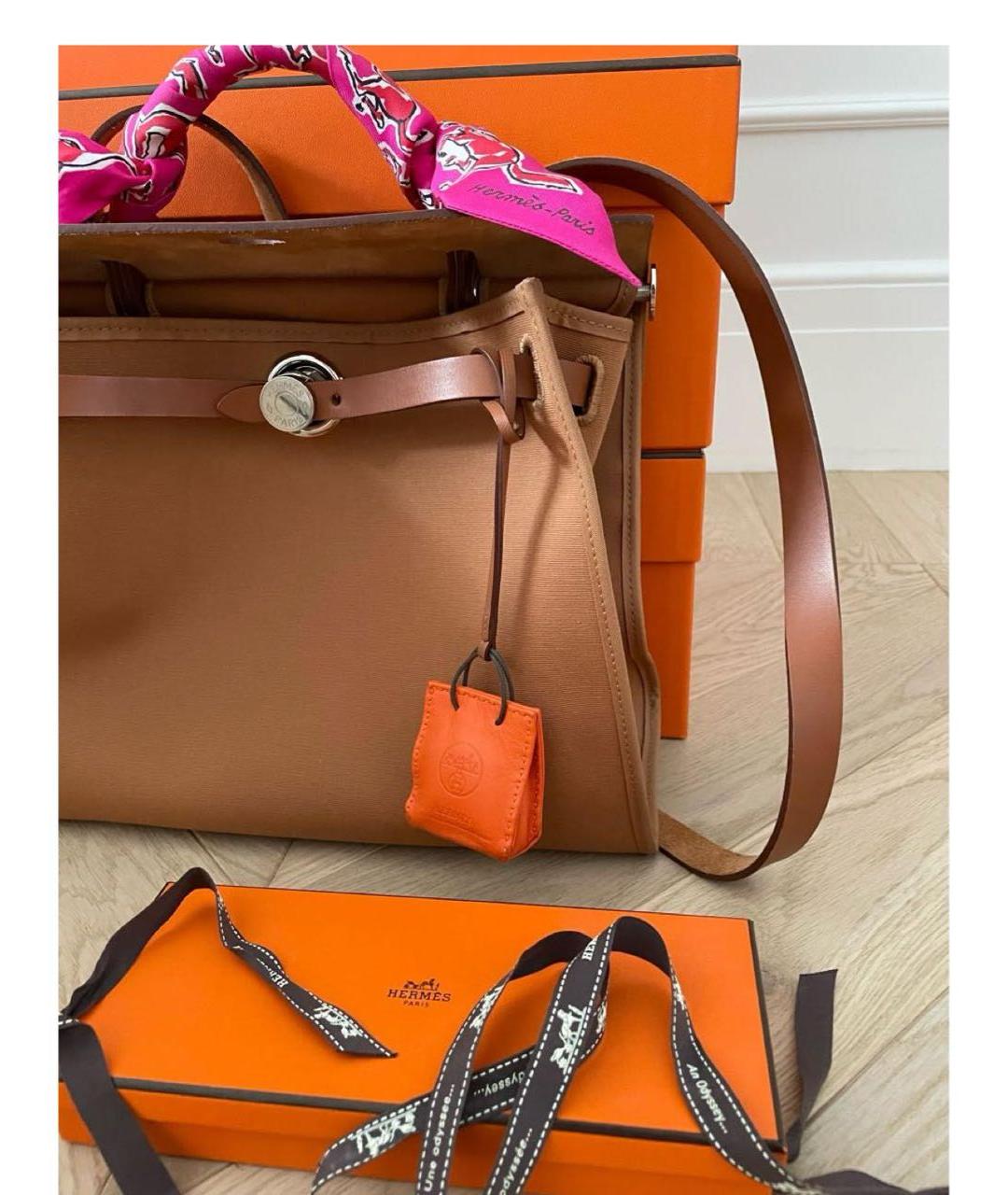 HERMES Оранжевый брелок, фото 3