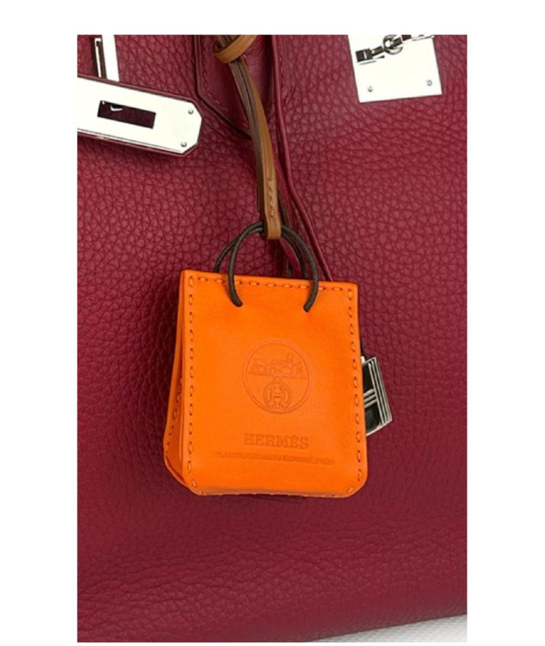HERMES Оранжевый брелок, фото 8