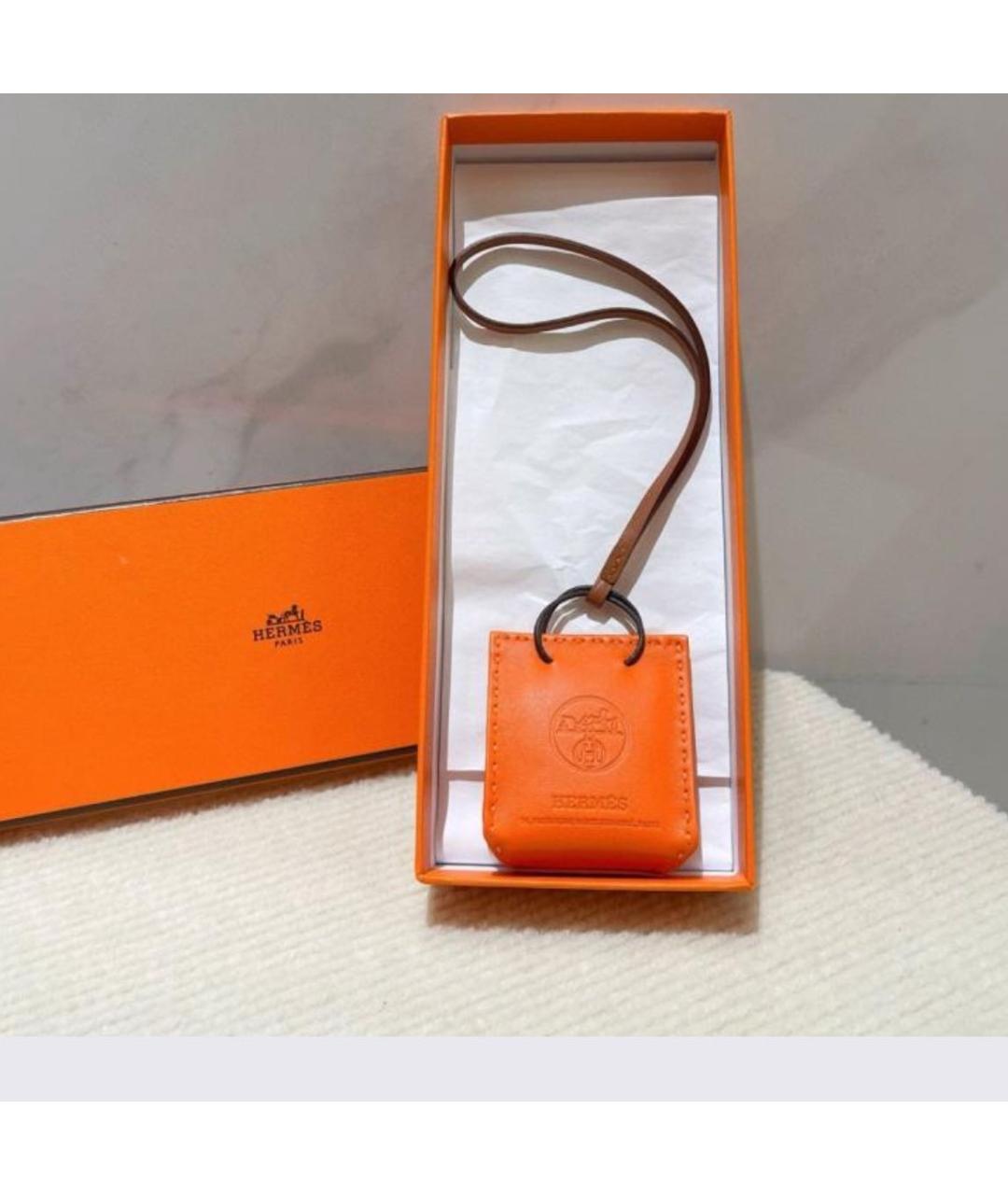 HERMES Оранжевый брелок, фото 5