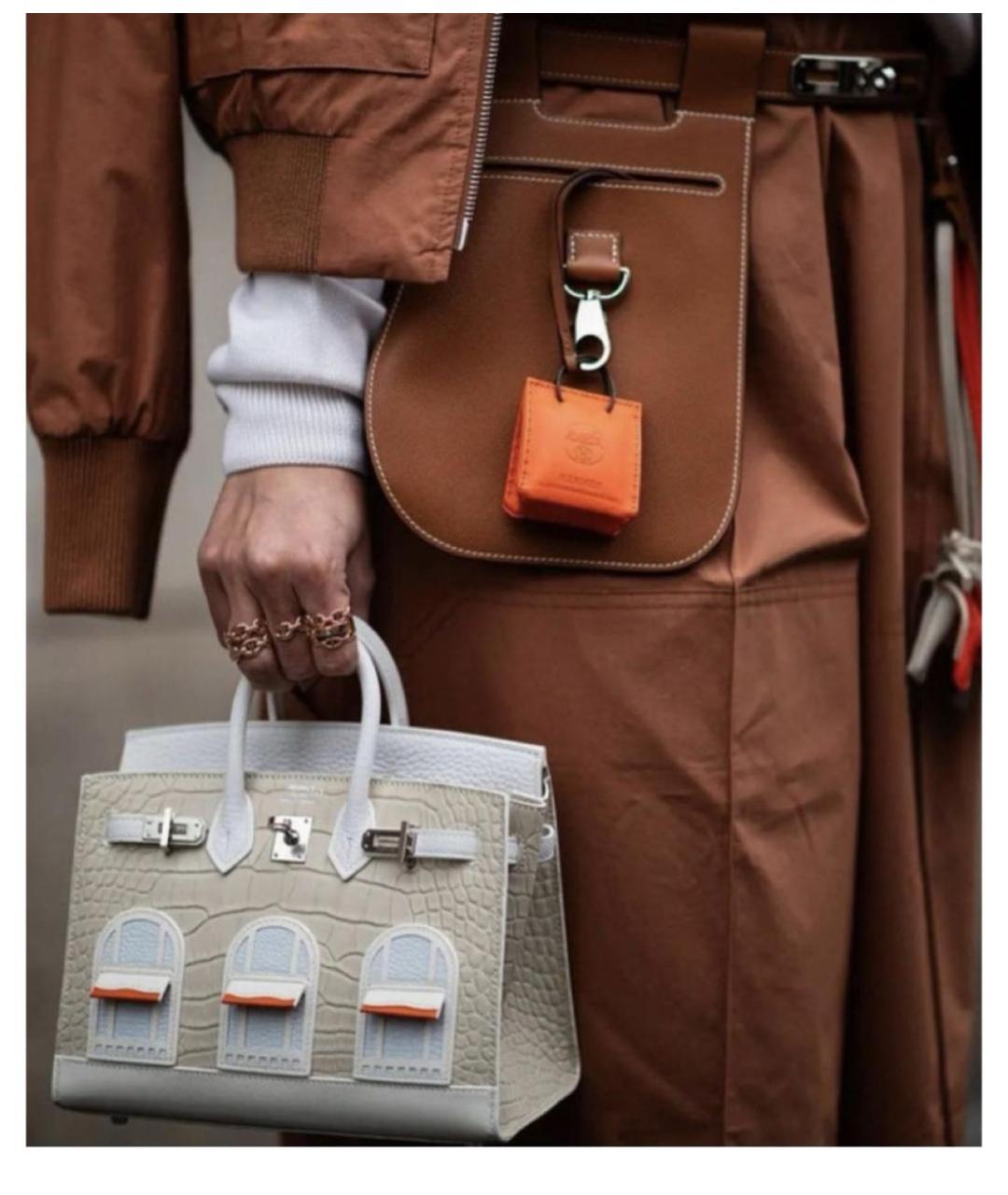 HERMES Оранжевый брелок, фото 2