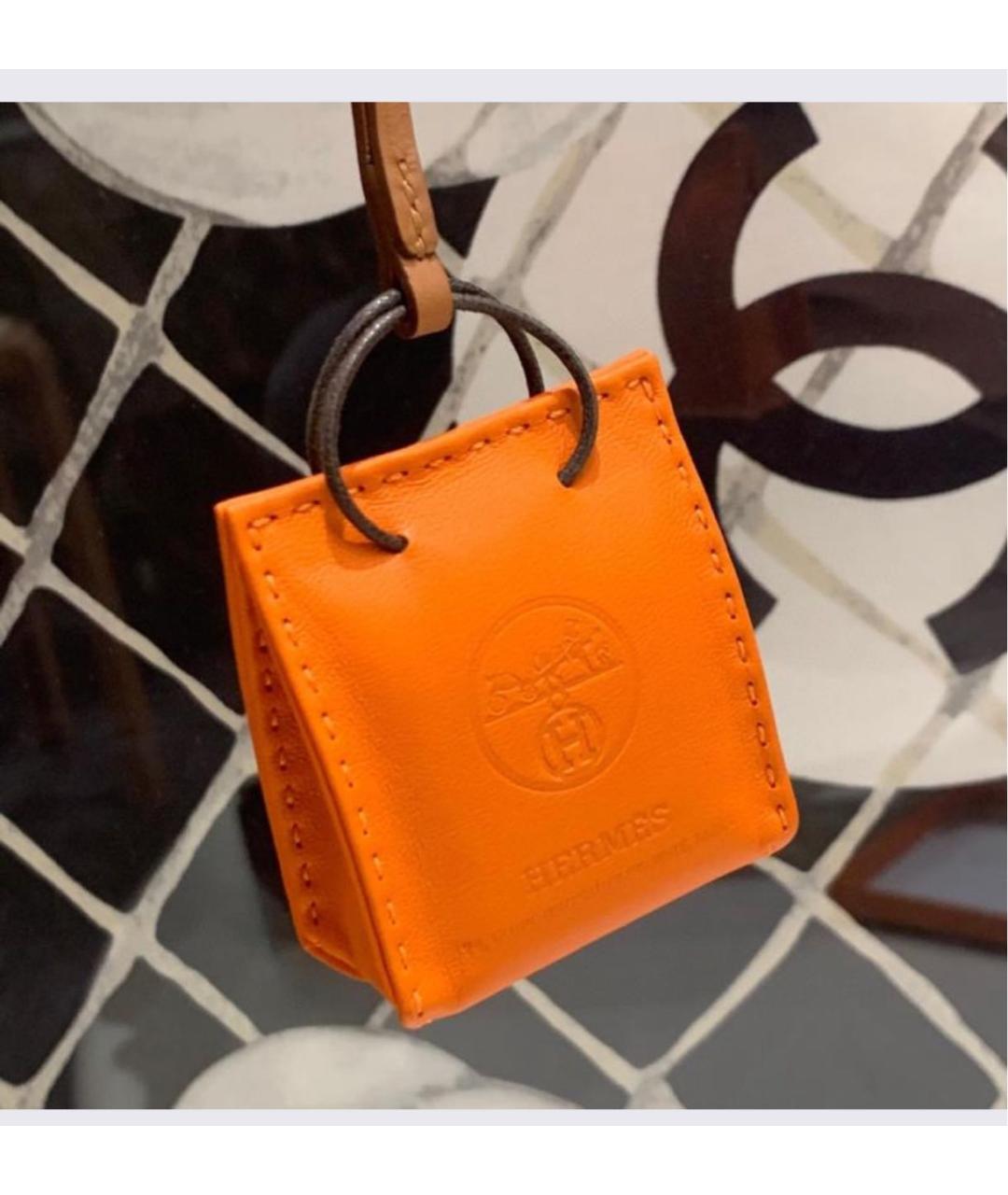 HERMES Оранжевый брелок, фото 6