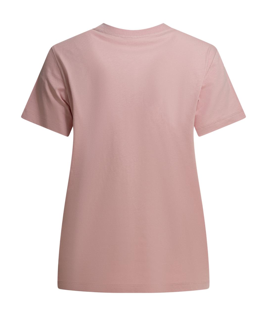 MONCLER Розовая хлопковая футболка, фото 2