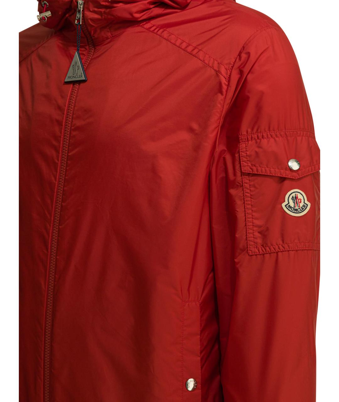 MONCLER Красная полиамидовая куртка, фото 3