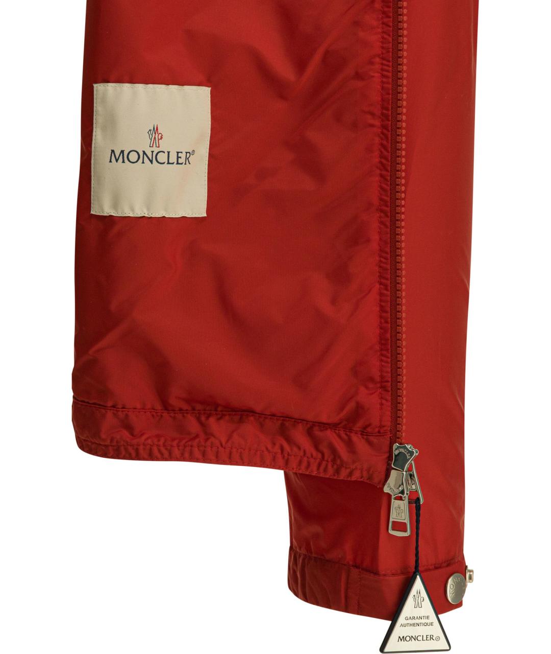 MONCLER Красная полиамидовая куртка, фото 4