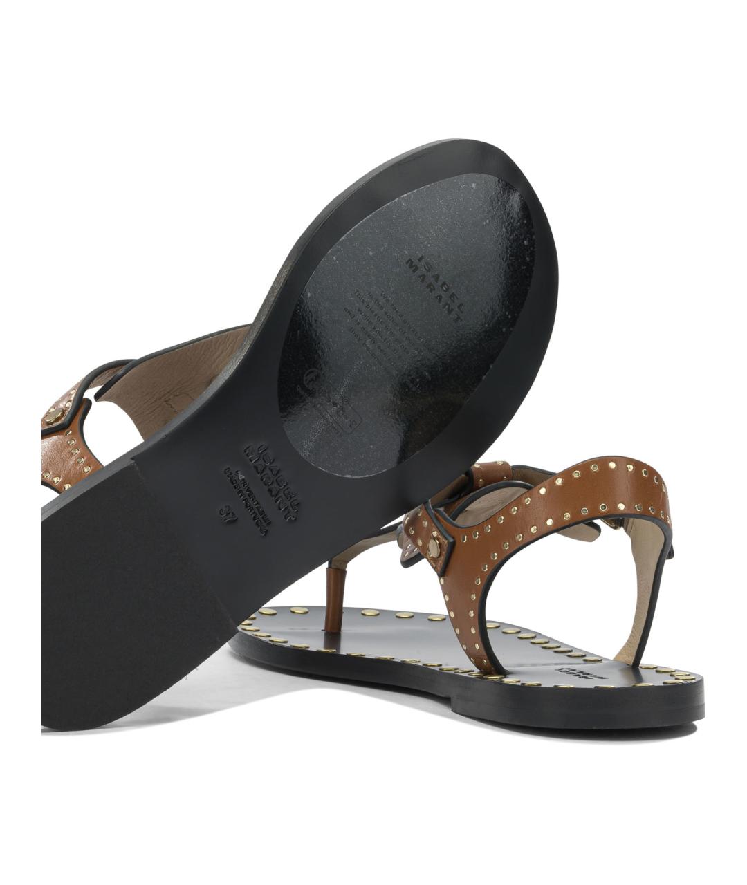 ISABEL MARANT Коричневые кожаные сандалии, фото 4