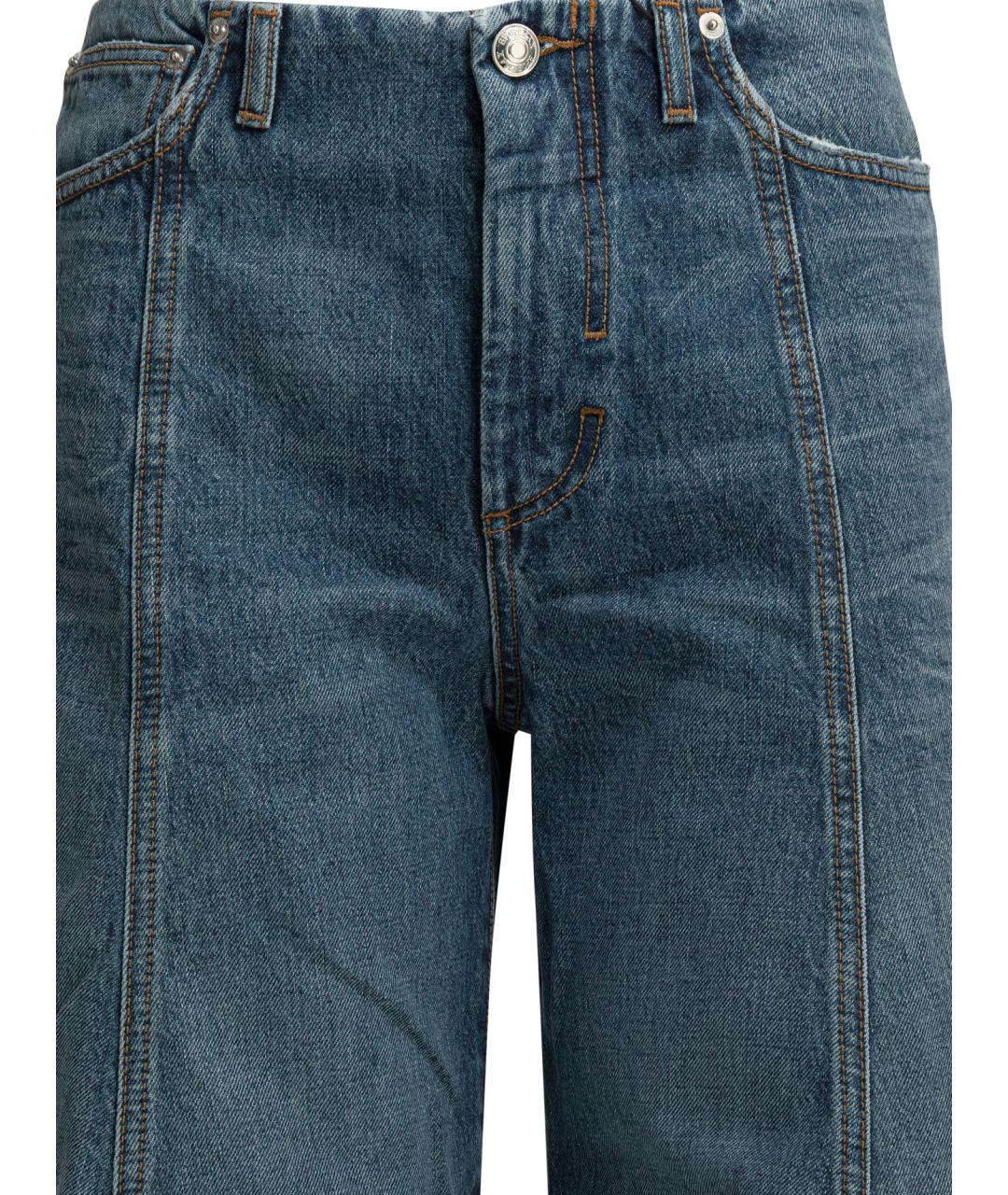 SPORTMAX Синие хлопковые прямые джинсы, фото 3