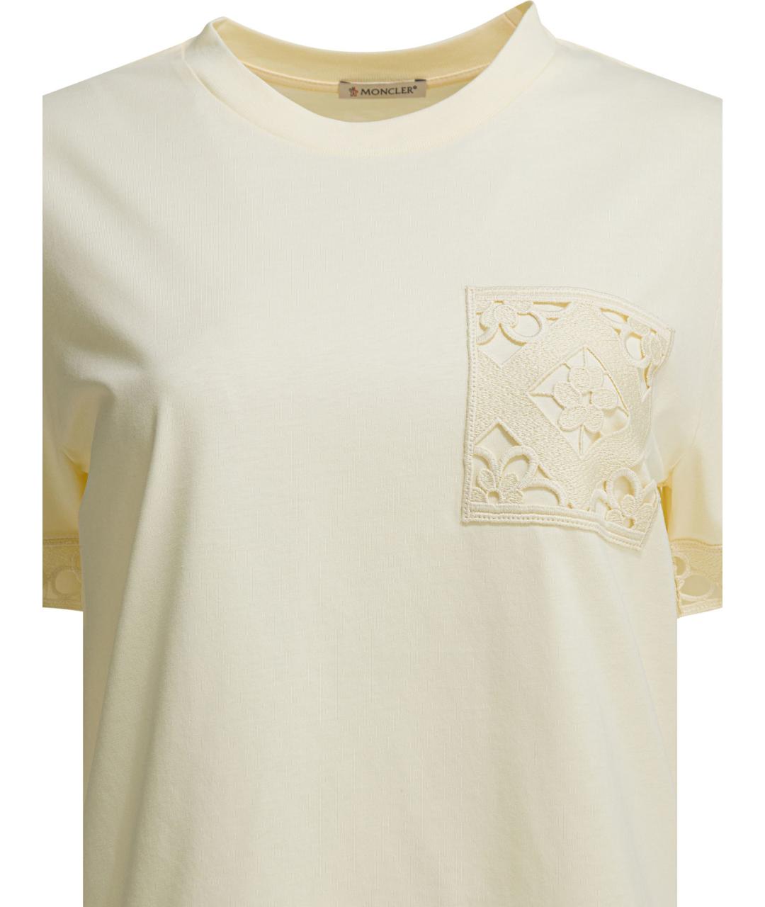 MONCLER Белая хлопковая футболка, фото 3