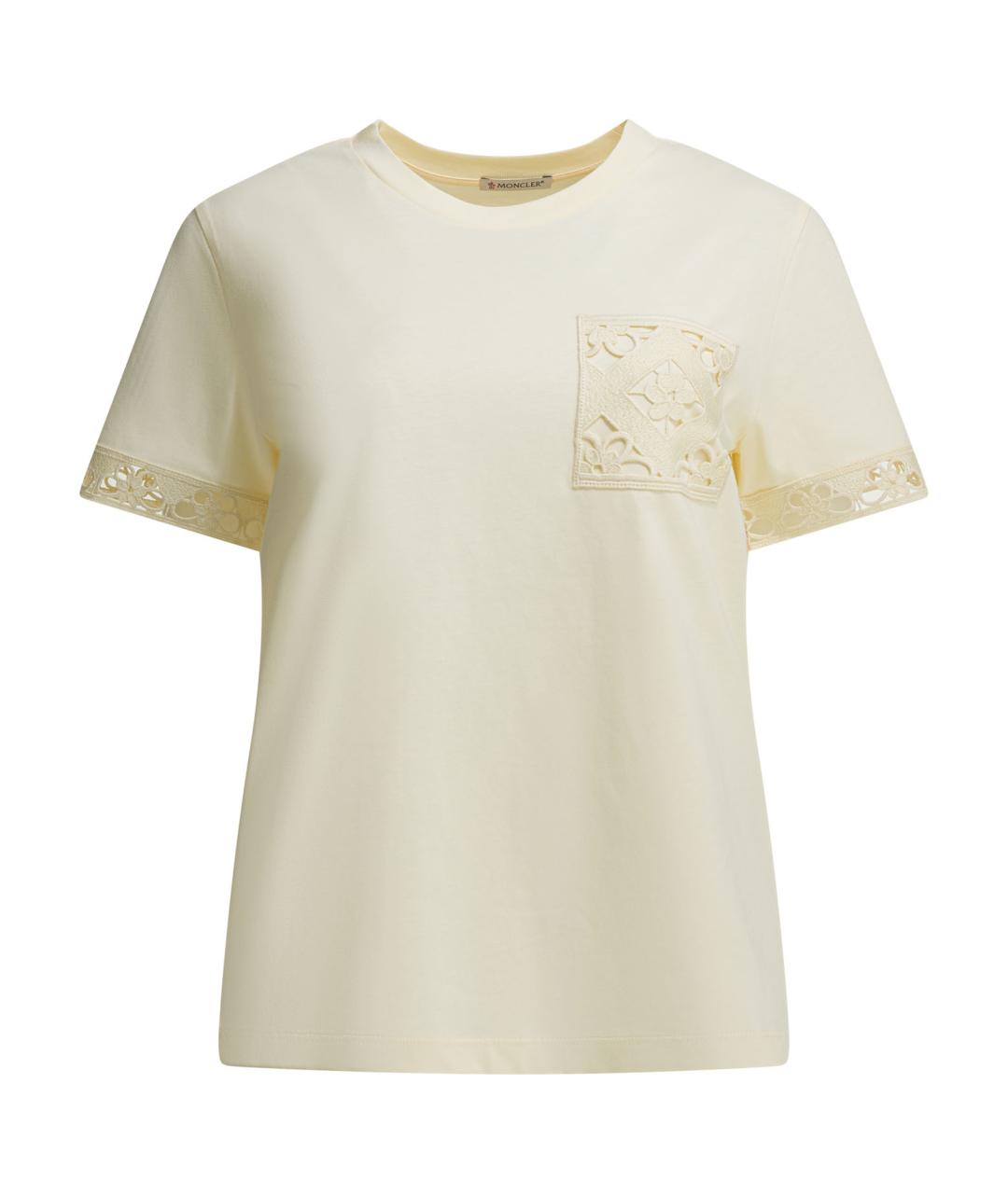 MONCLER Белая хлопковая футболка, фото 1