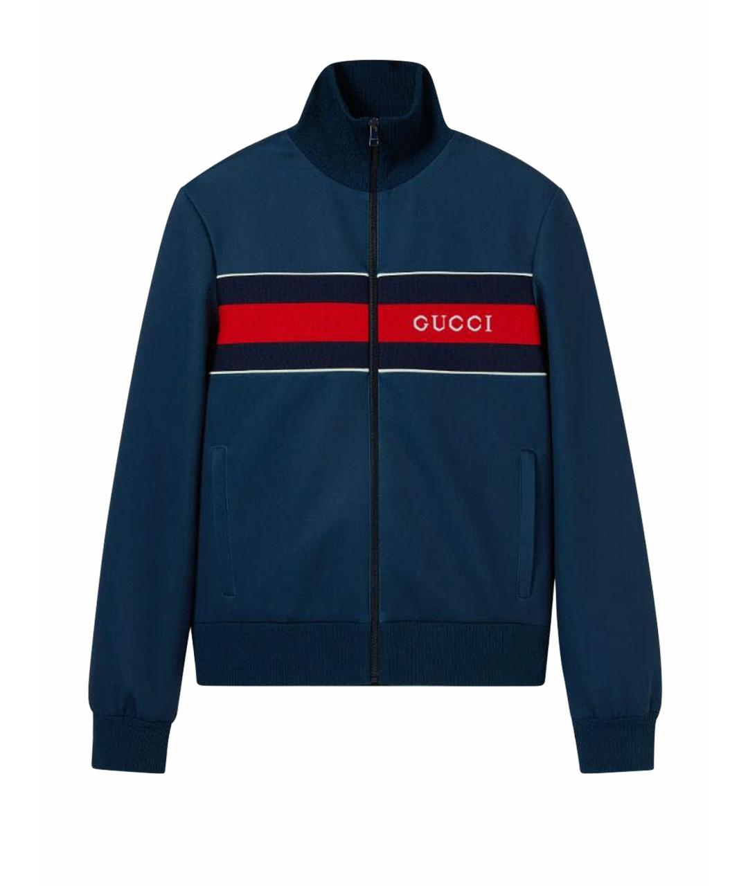 GUCCI Темно-синяя синтетическая спортивная куртка, фото 5