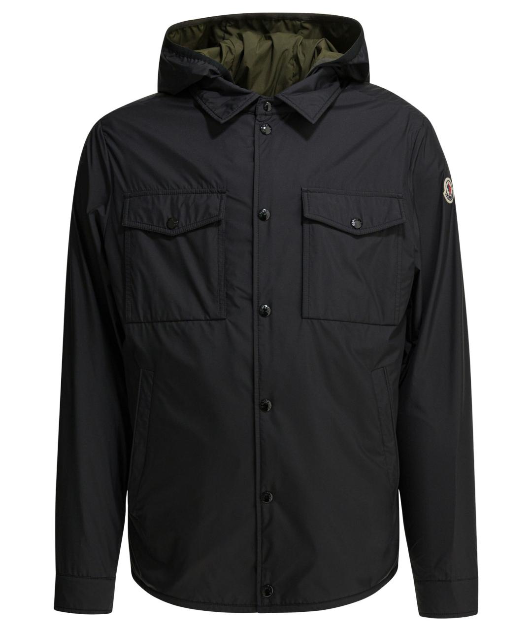 MONCLER Черная полиэстеровая куртка, фото 1