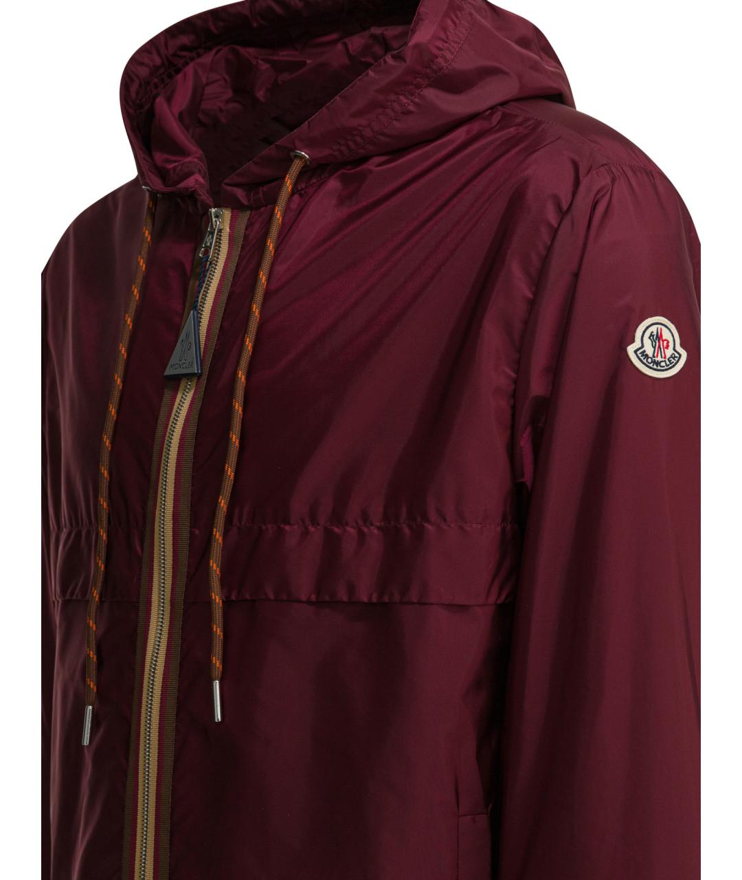 MONCLER Бордовая полиамидовая куртка, фото 3