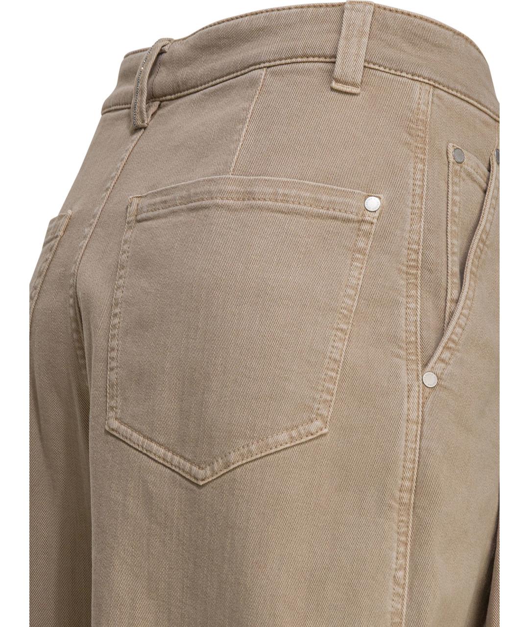 BRUNELLO CUCINELLI Бежевые хлопковые прямые джинсы, фото 4