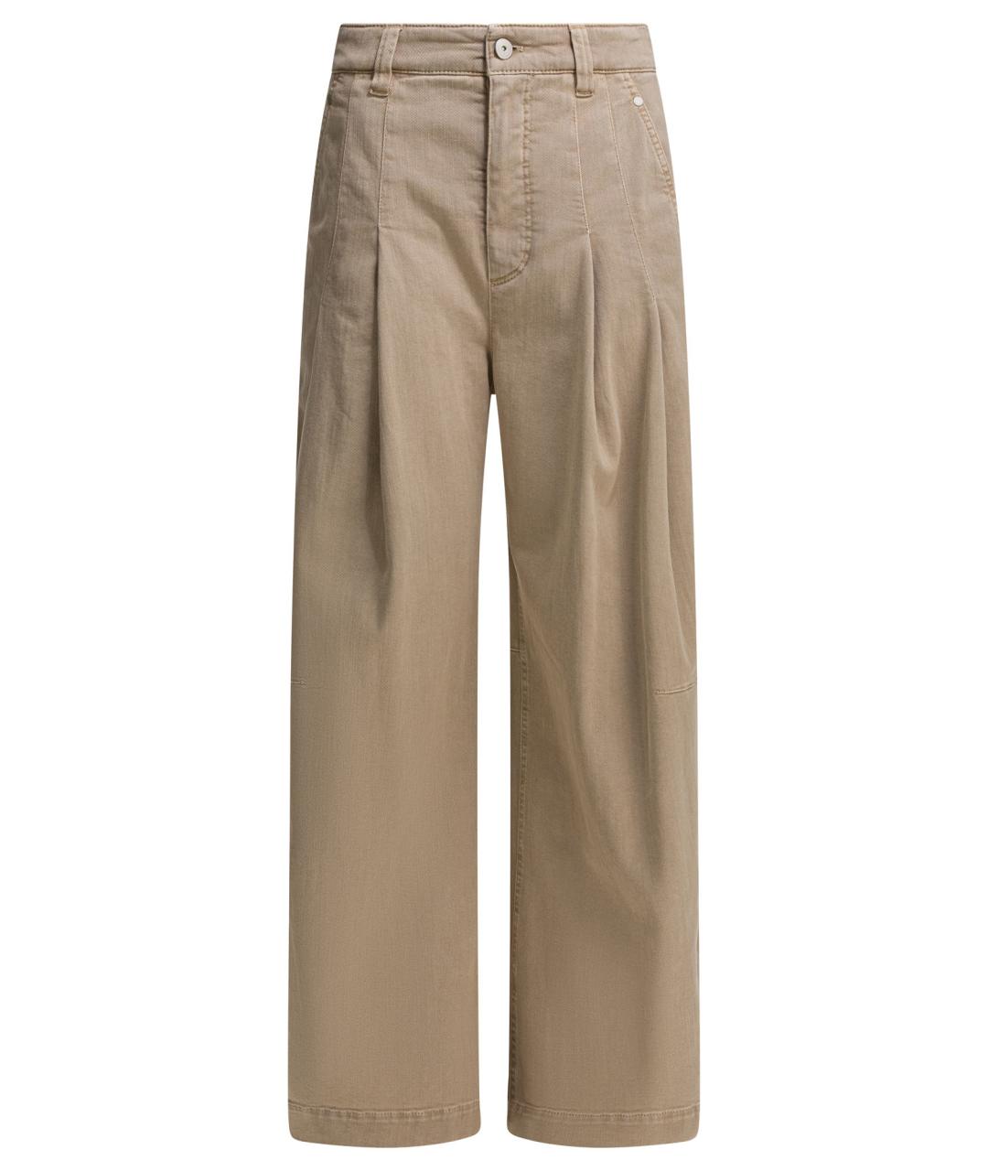 BRUNELLO CUCINELLI Бежевые хлопковые прямые джинсы, фото 1