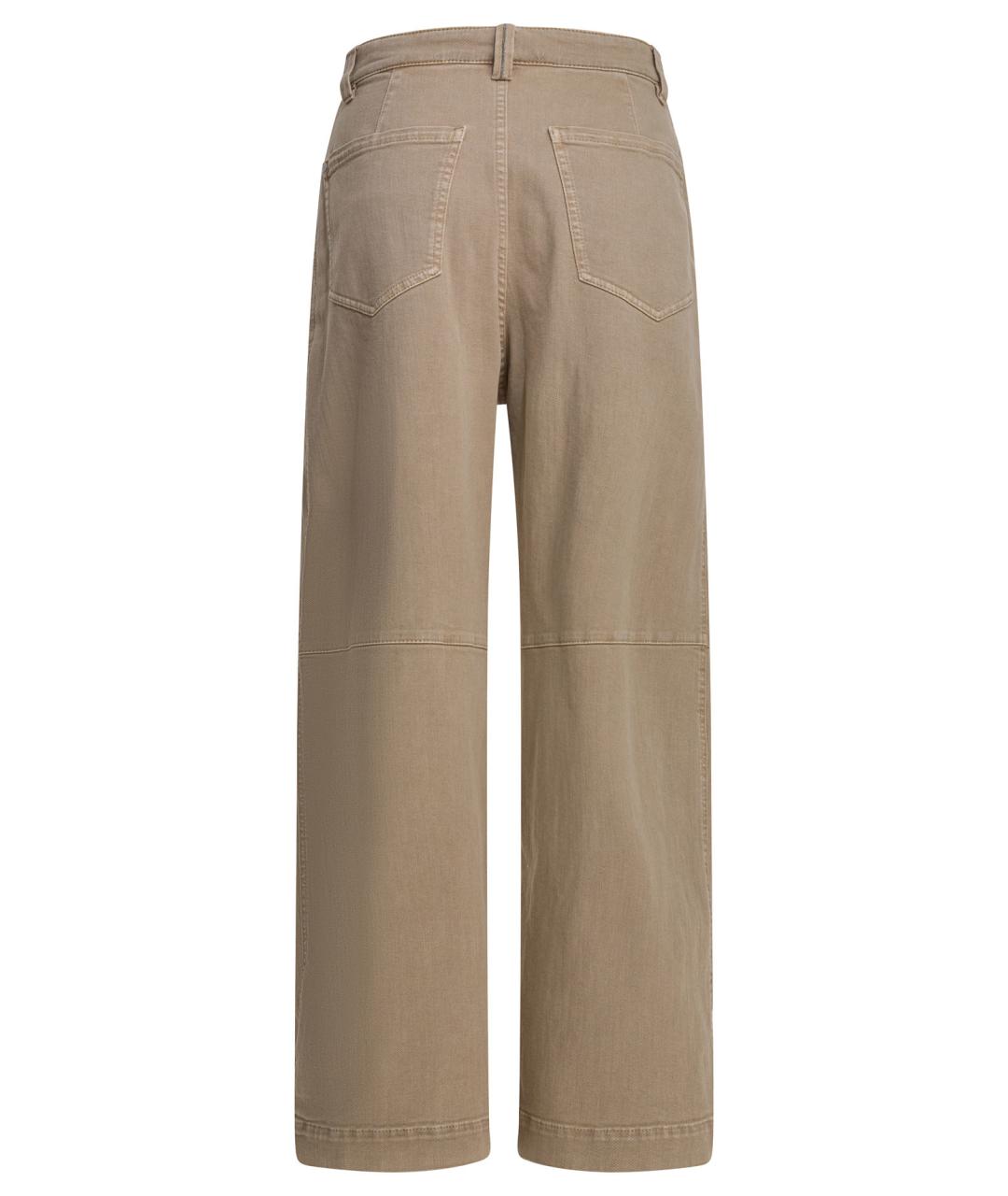 BRUNELLO CUCINELLI Бежевые хлопковые прямые джинсы, фото 2