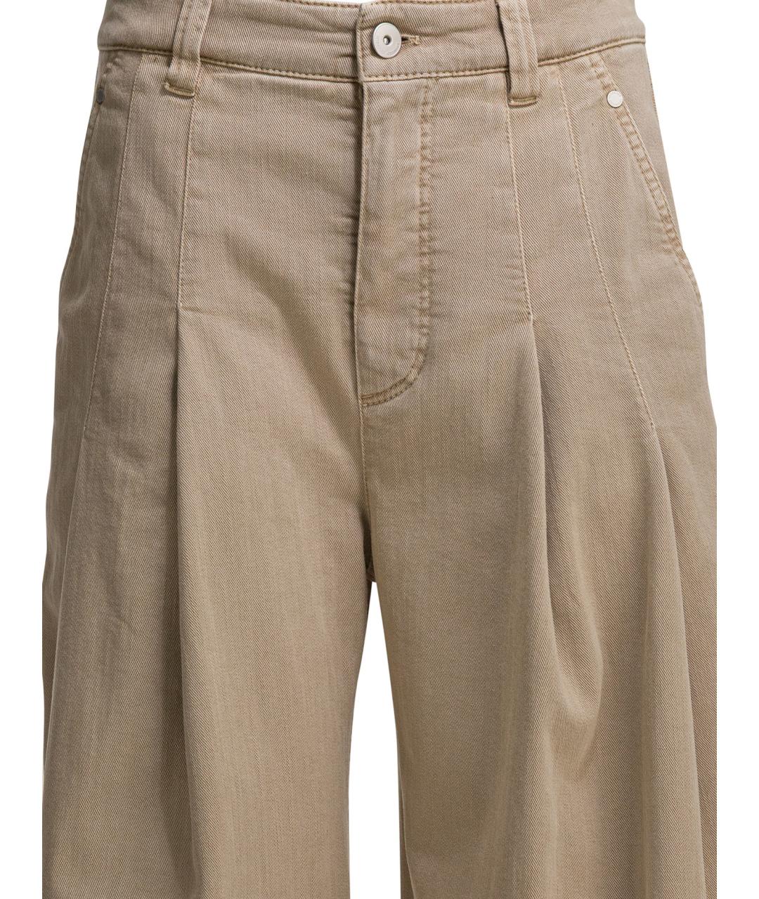 BRUNELLO CUCINELLI Бежевые хлопковые прямые джинсы, фото 3