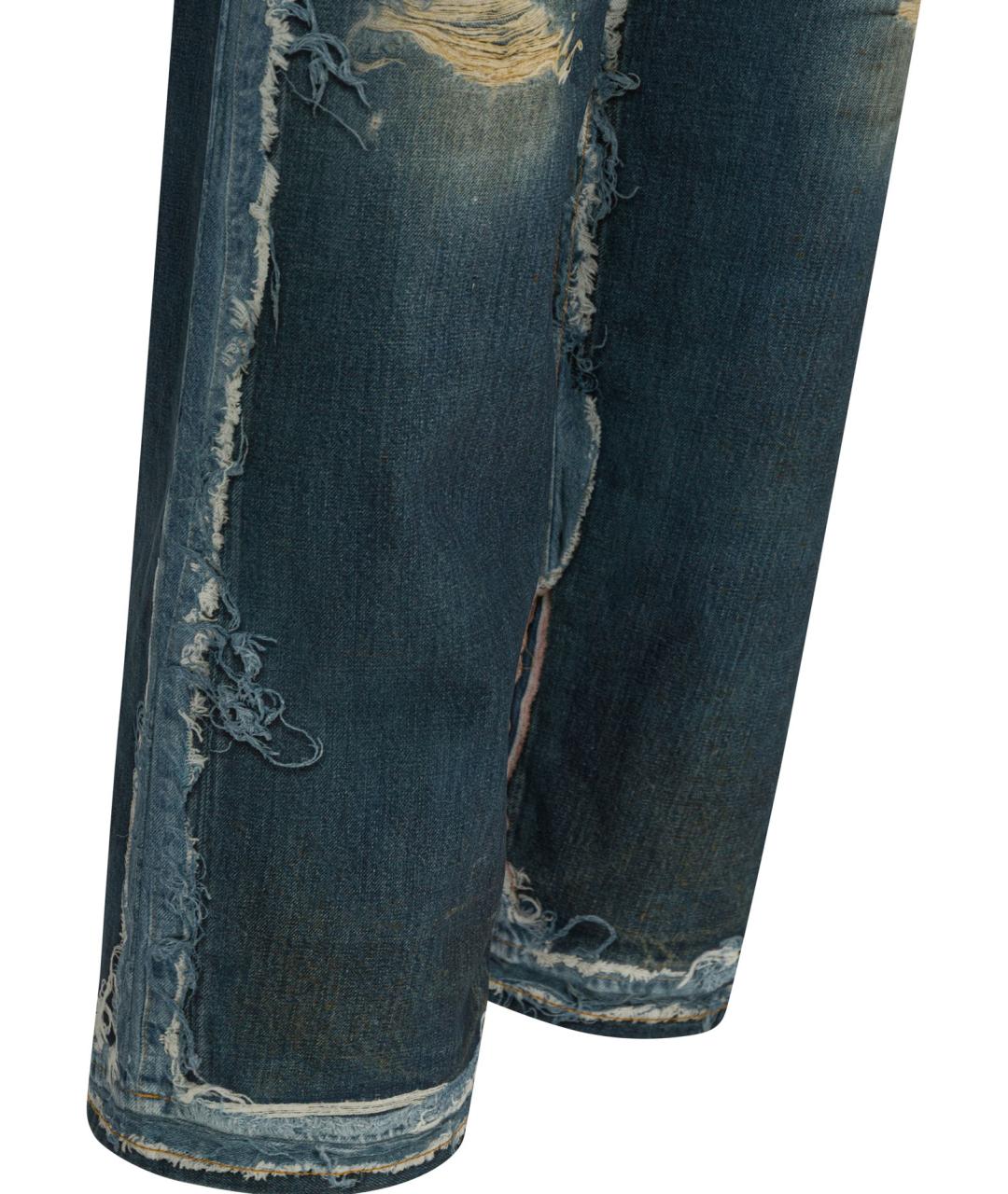 ACNE STUDIOS Синие хлопковые прямые джинсы, фото 4