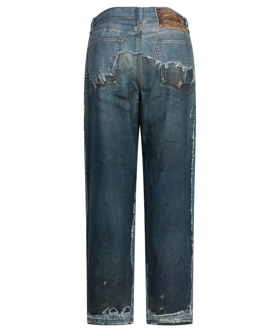 ACNE STUDIOS Синие хлопковые прямые джинсы, фото 2