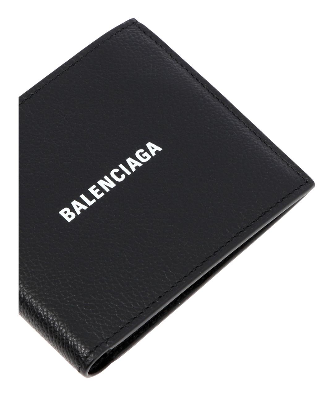 BALENCIAGA Черный кожаный кошелек, фото 4