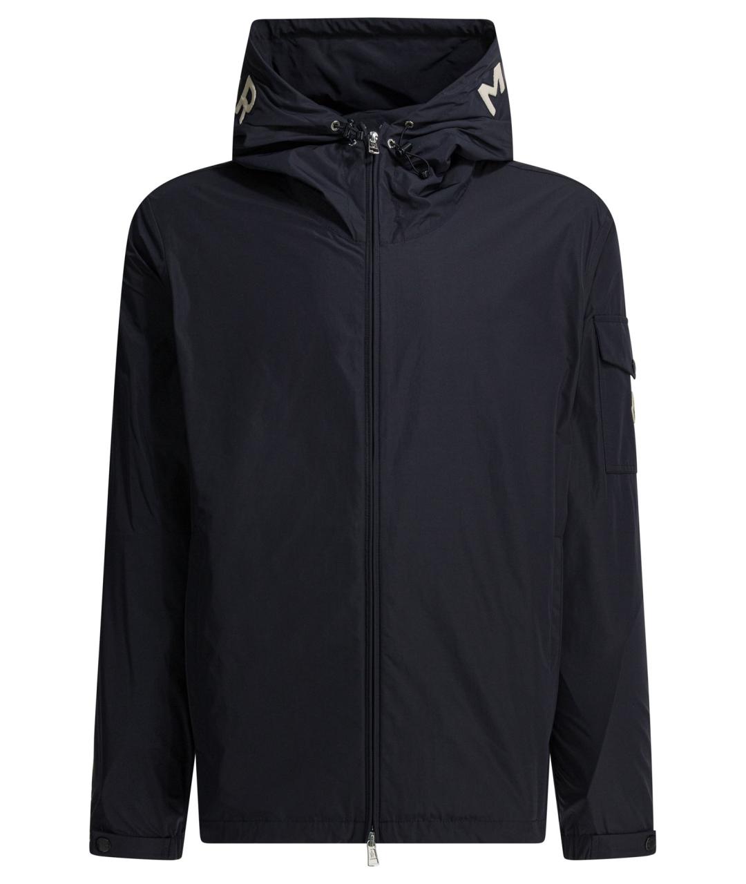 MONCLER Темно-синяя полиэстеровая куртка, фото 1