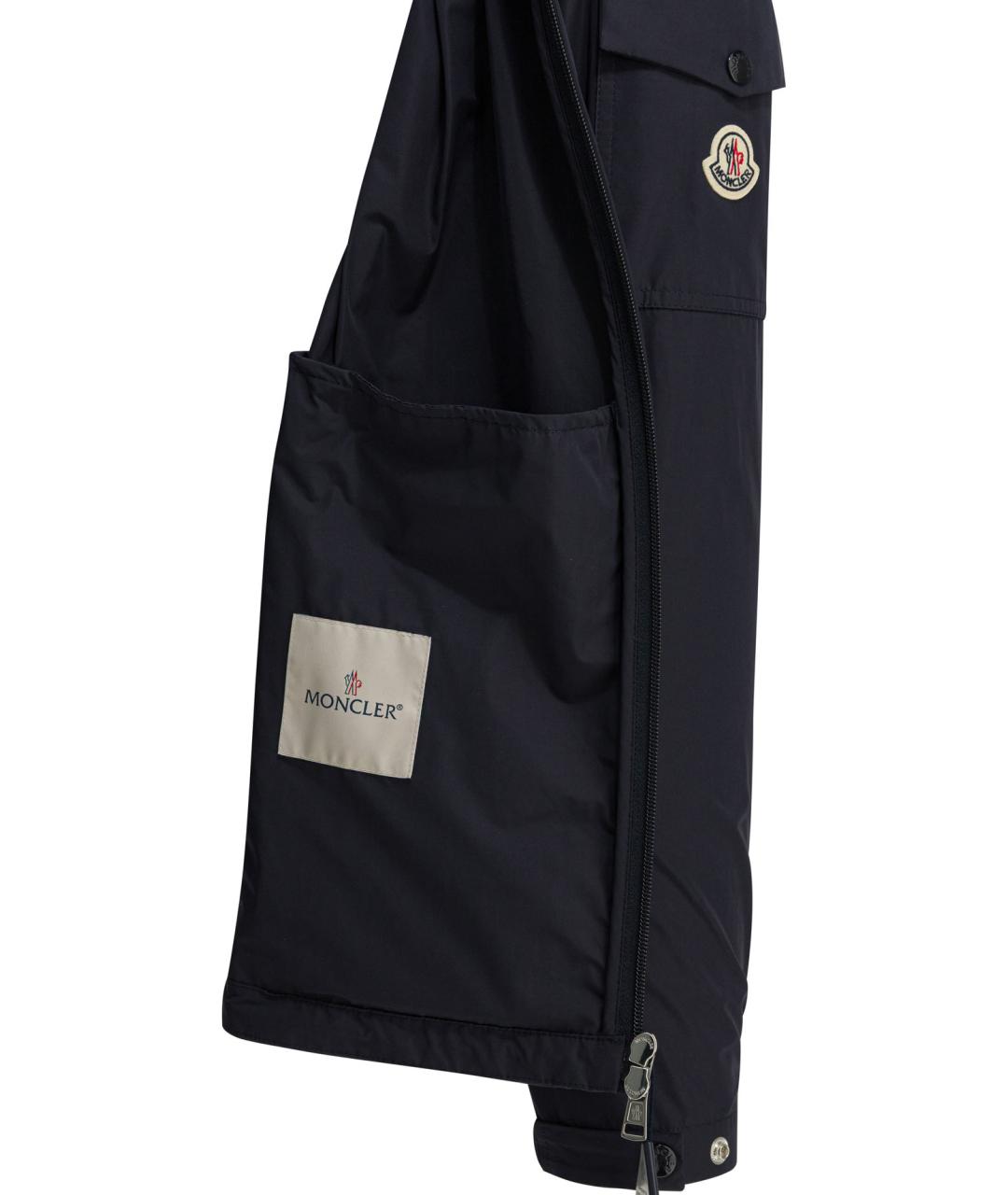 MONCLER Темно-синяя полиэстеровая куртка, фото 4