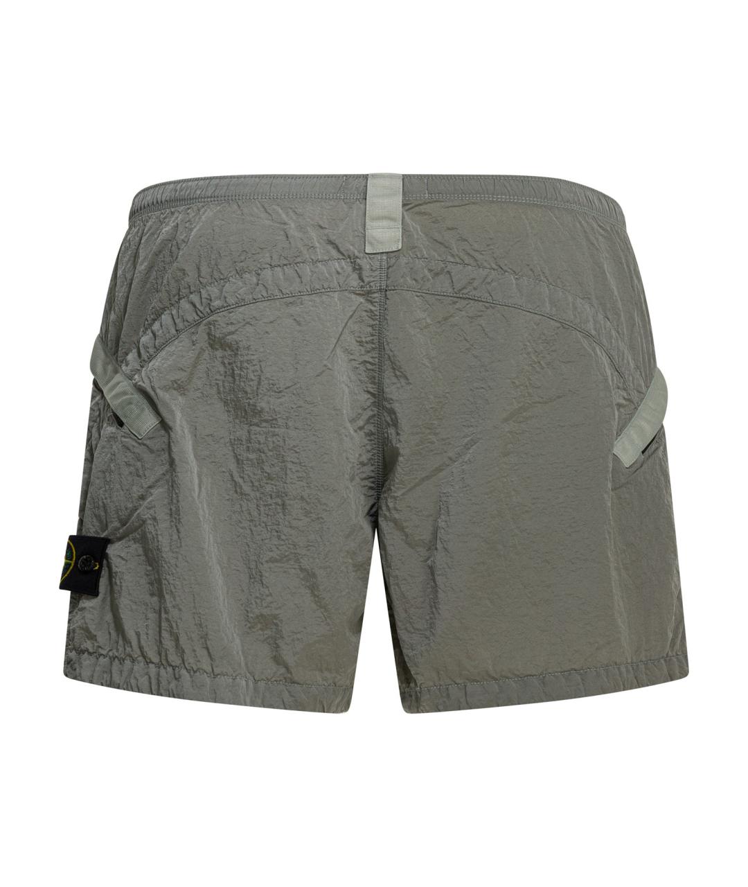 STONE ISLAND Серые полиамидовые шорты, фото 2