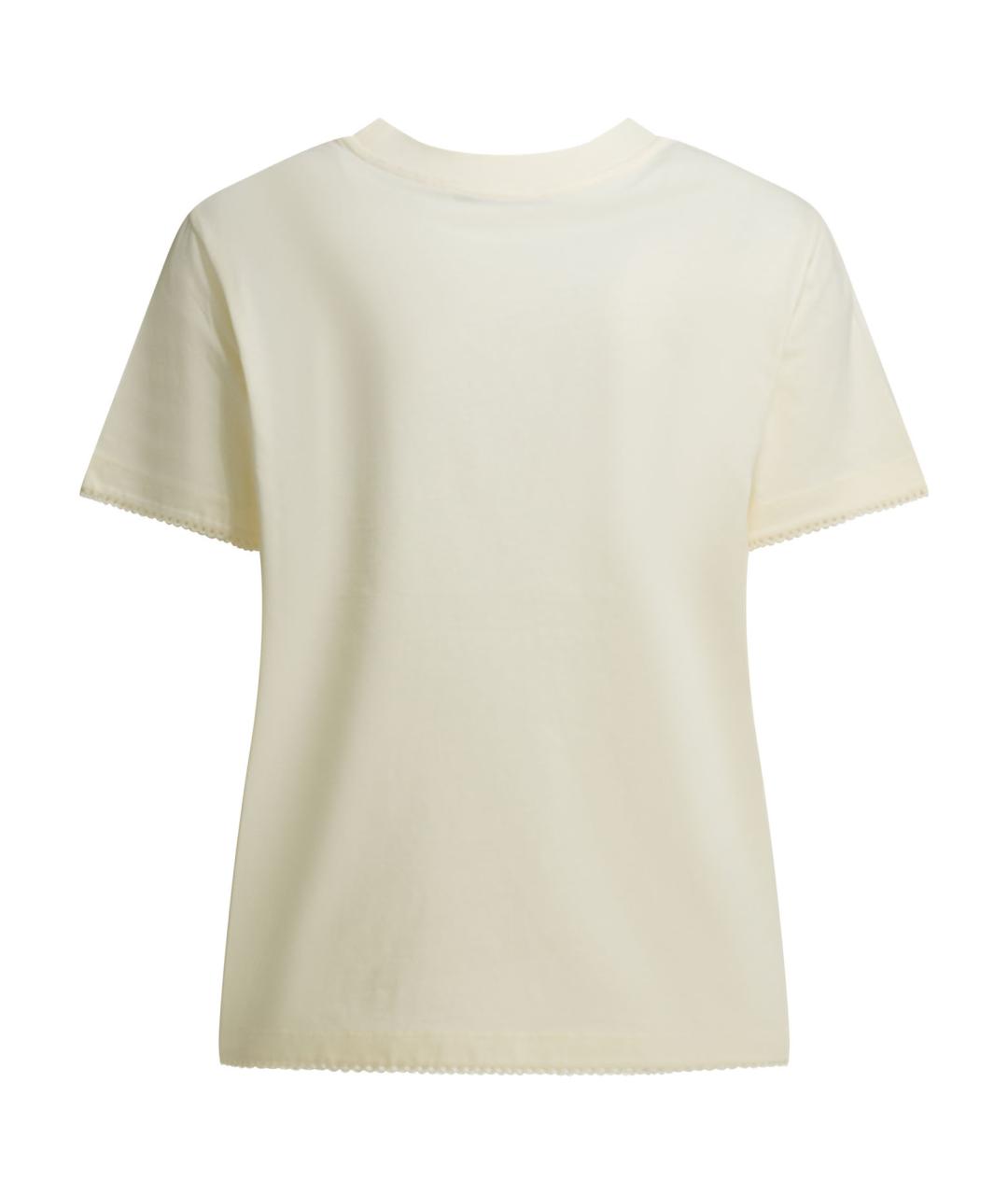 MONCLER Белая хлопковая футболка, фото 2