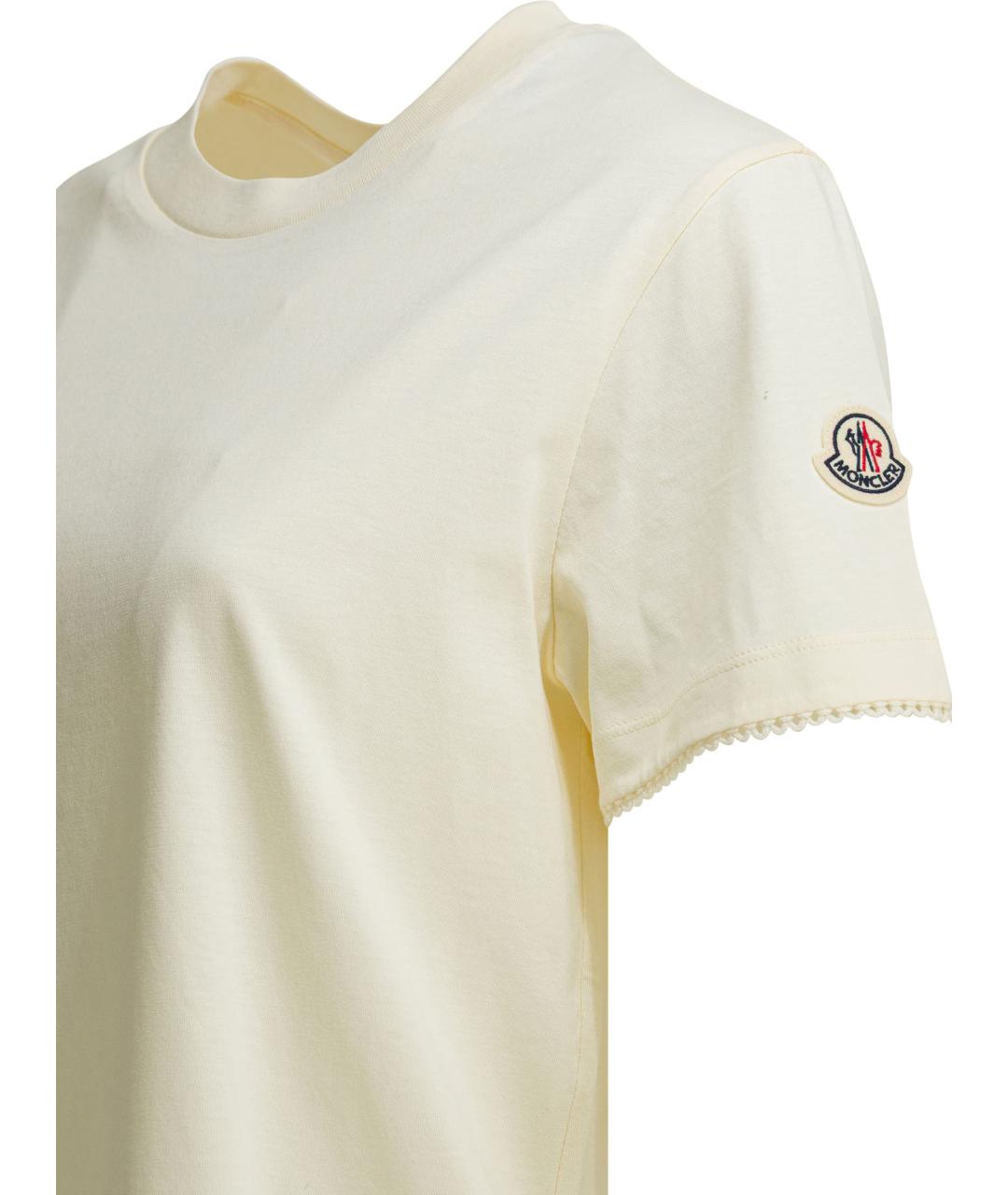 MONCLER Белая хлопковая футболка, фото 4