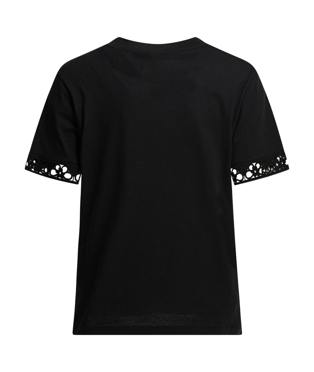 MONCLER Черная хлопковая футболка, фото 2