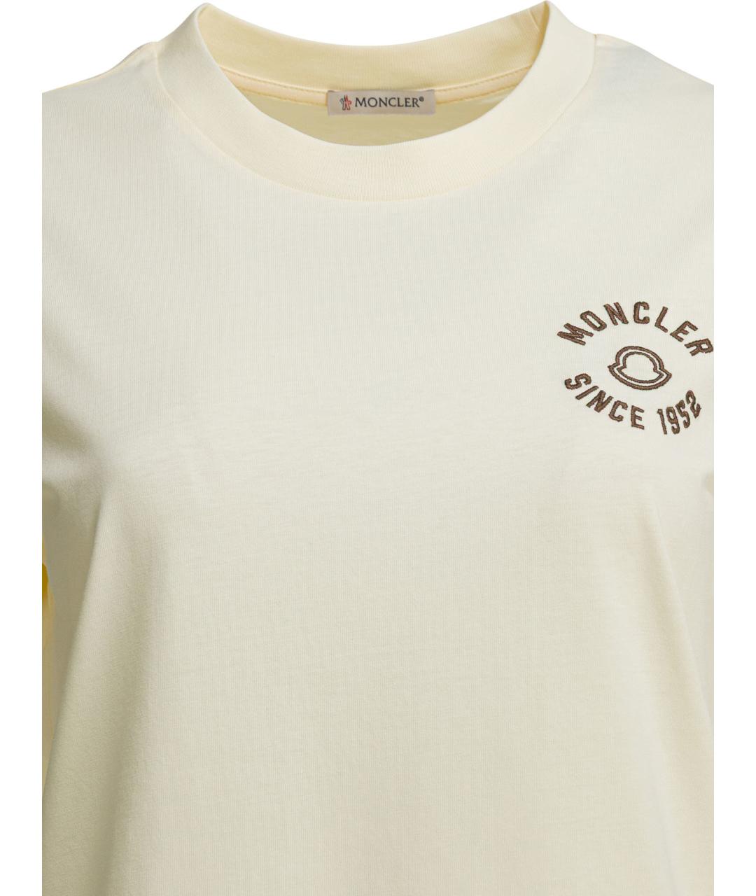 MONCLER Белая хлопковая футболка, фото 3