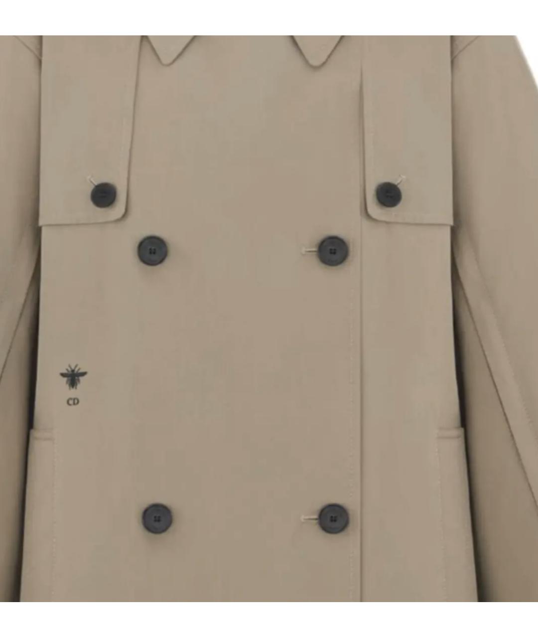 CHRISTIAN DIOR Бежевый хлопковый тренч/плащ, фото 3