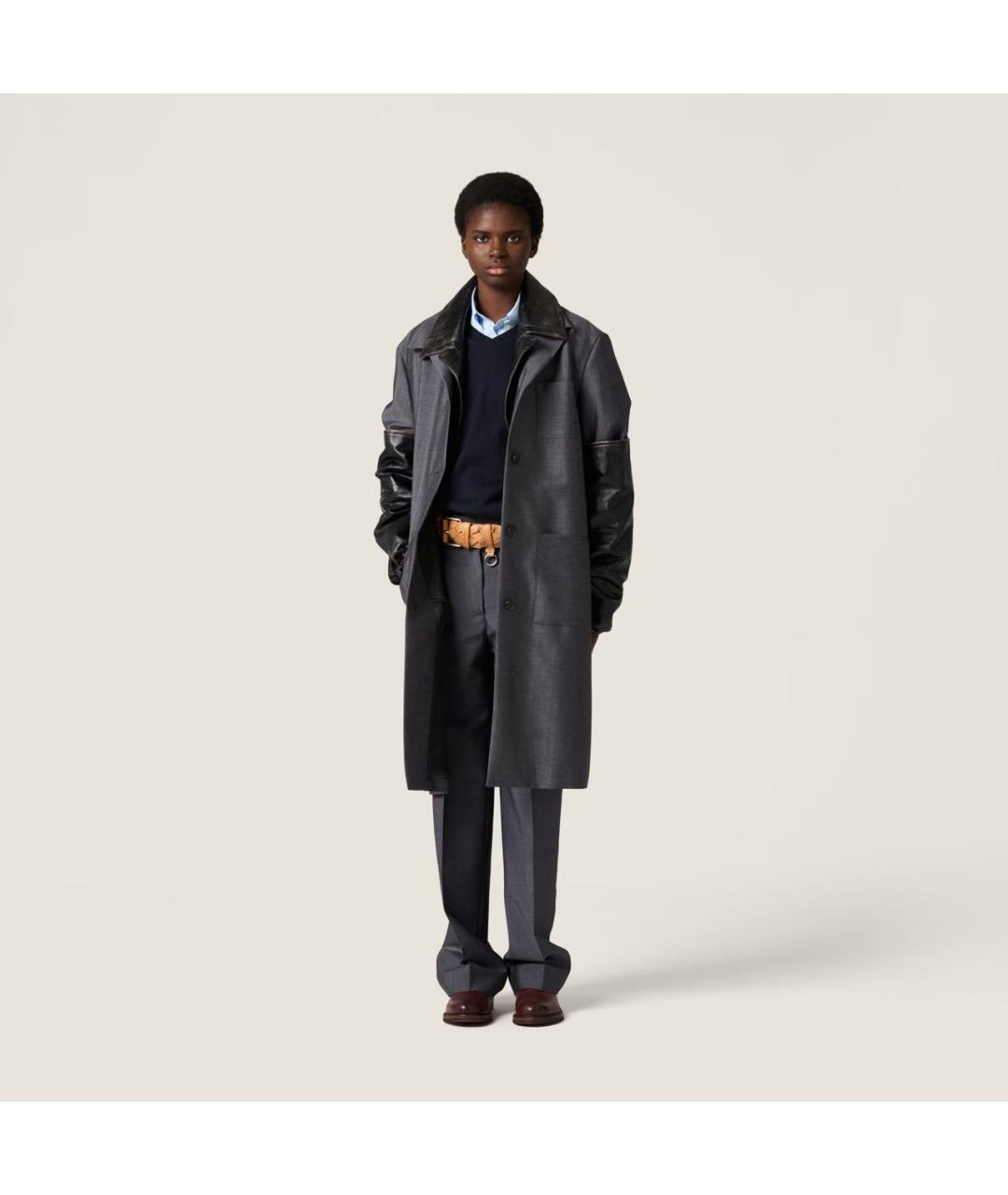 MIU MIU Темно-синий шерстяной джемпер / свитер, фото 2