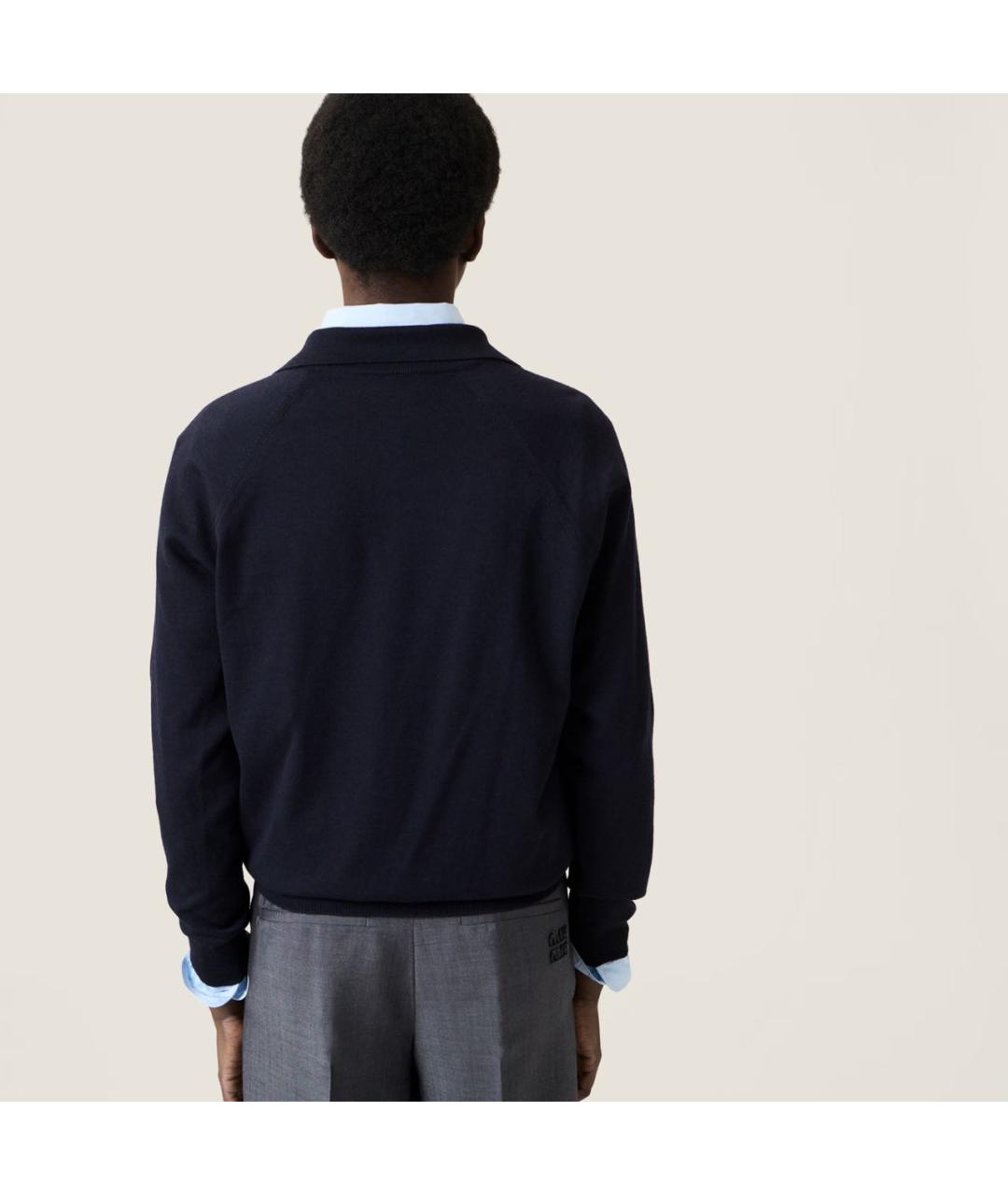 MIU MIU Темно-синий шерстяной джемпер / свитер, фото 3