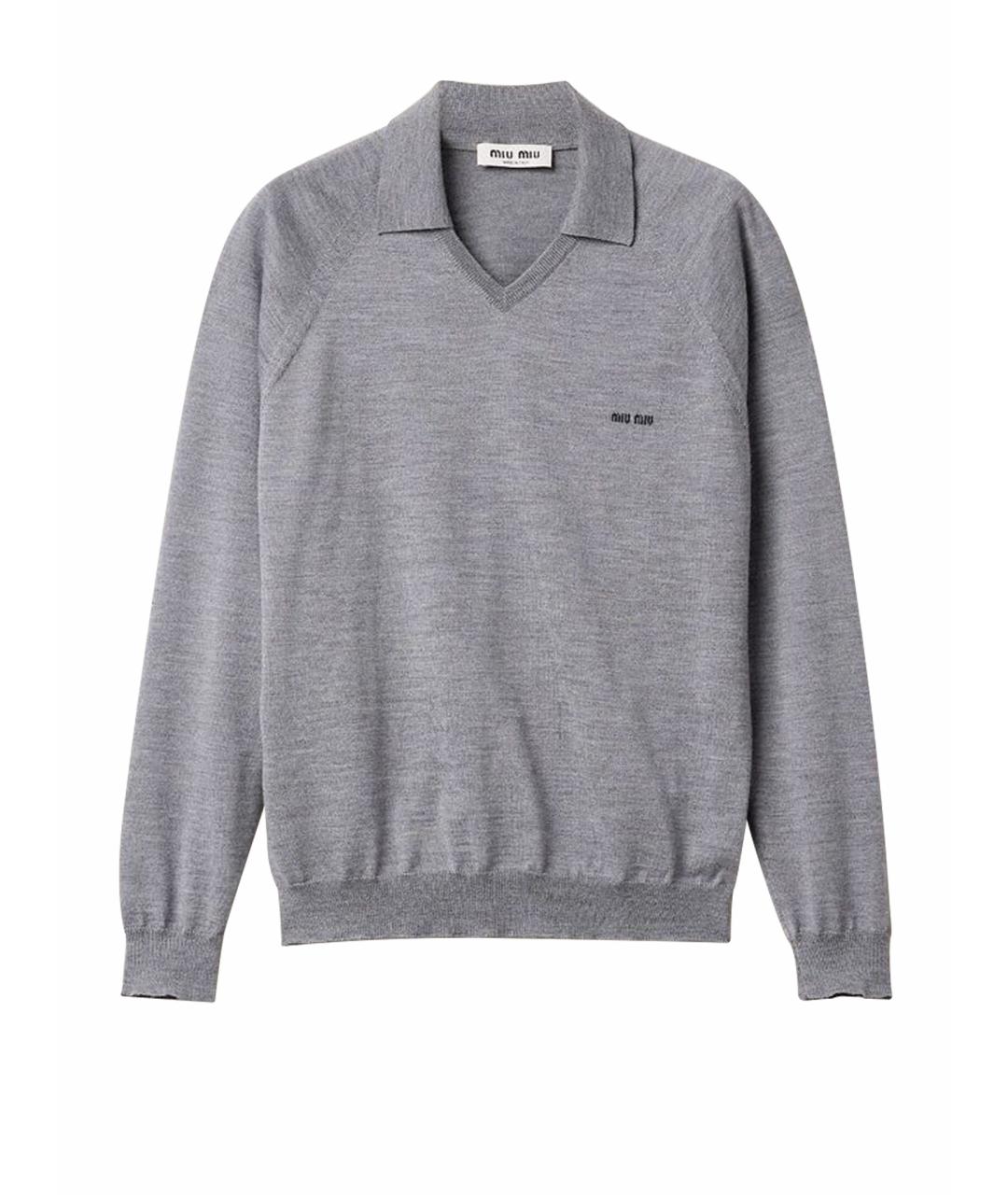 MIU MIU Антрацитовый шерстяной джемпер / свитер, фото 1