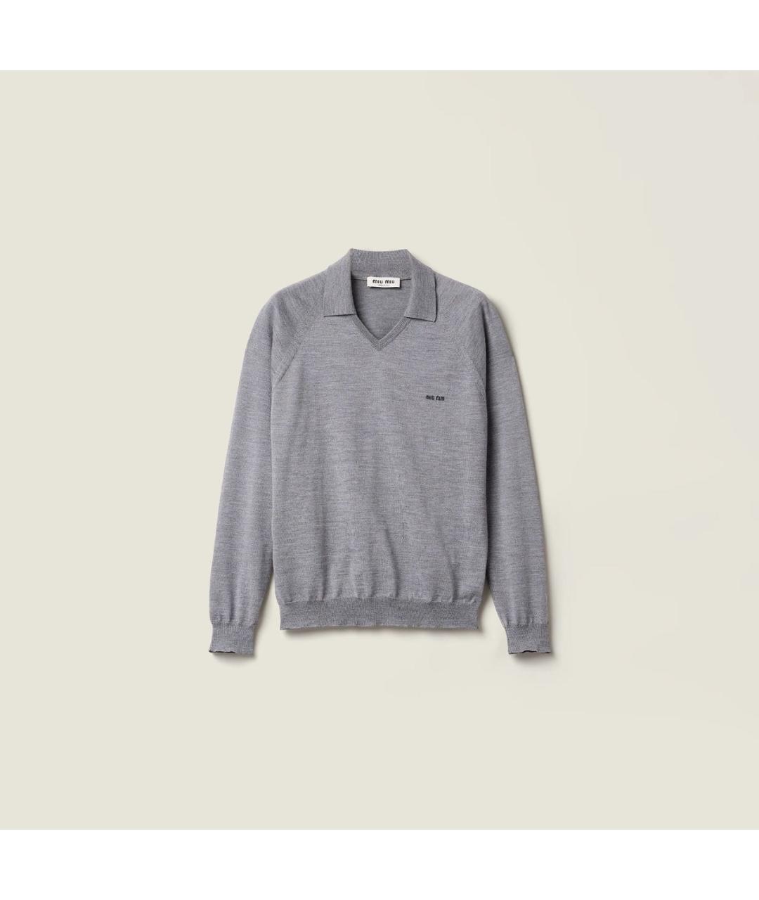 MIU MIU Антрацитовый шерстяной джемпер / свитер, фото 5