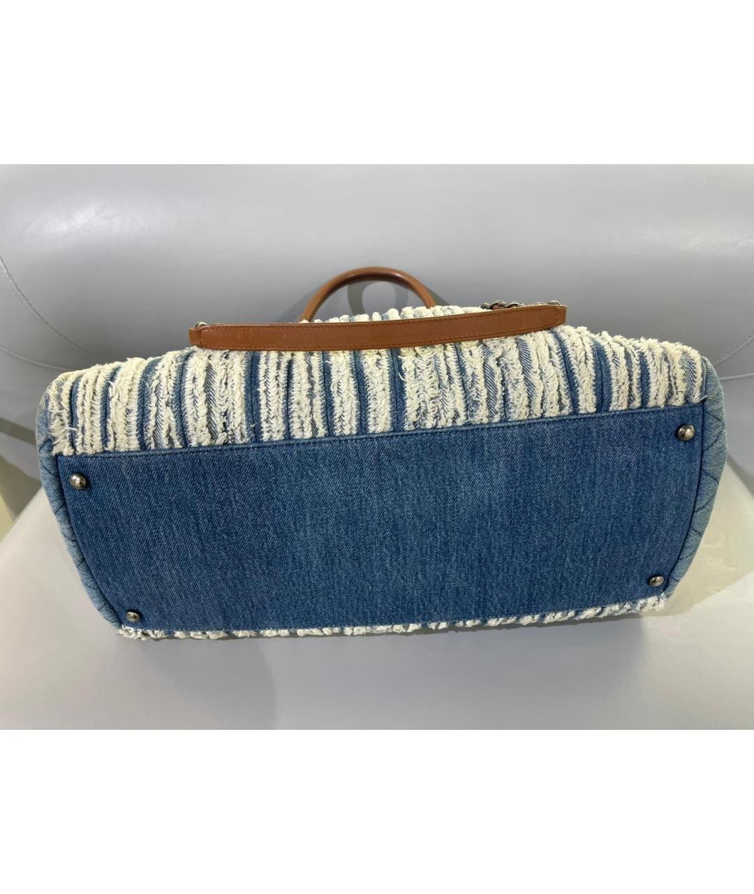 CHANEL Голубая деним сумка тоут, фото 3