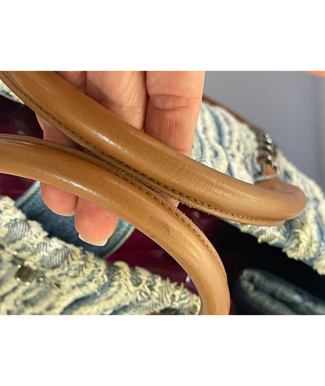 CHANEL Голубая деним сумка тоут, фото 8