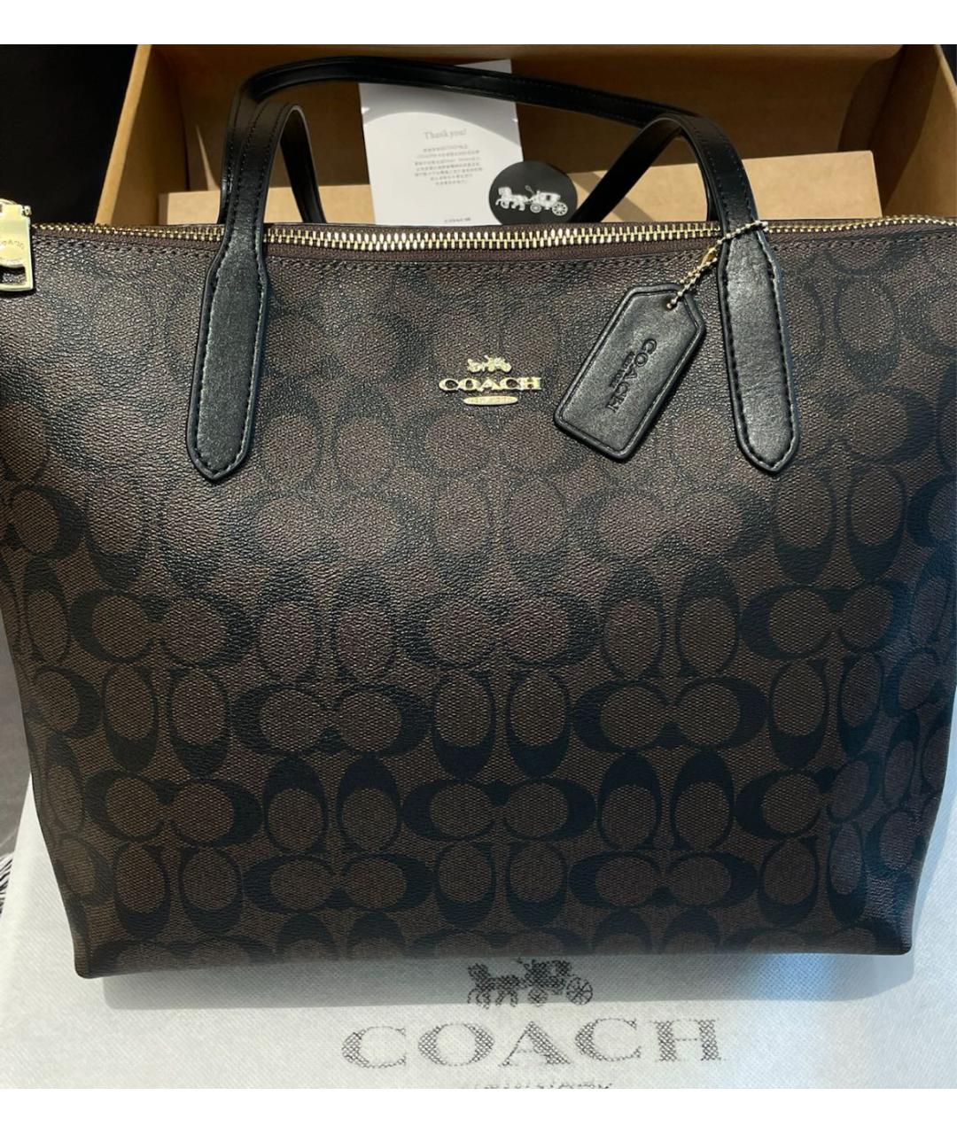 COACH Коричневая сумка тоут, фото 4