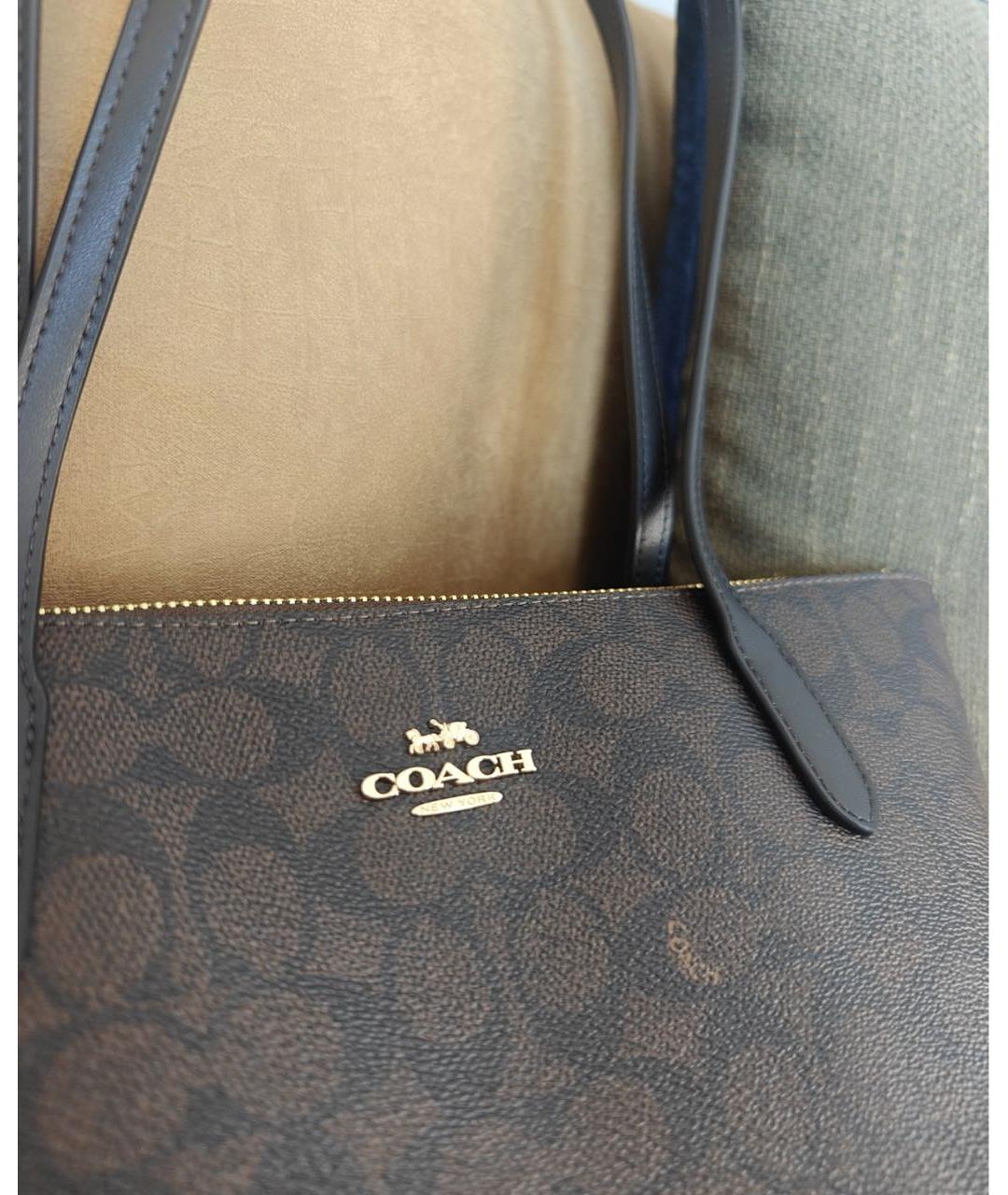 COACH Коричневая сумка тоут, фото 5