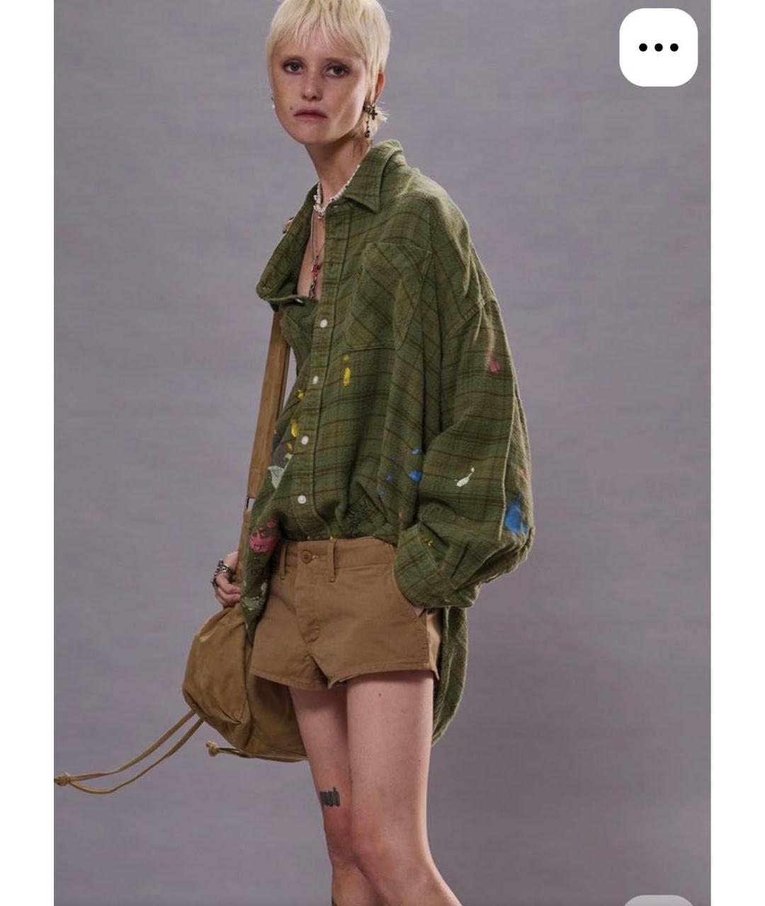 R13 Зеленая хлопковая рубашка, фото 4