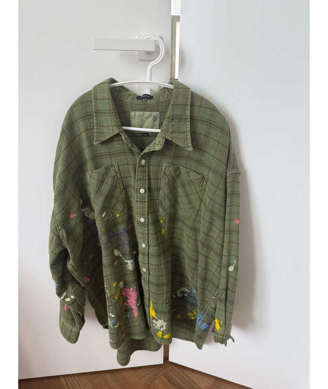 R13 Зеленая хлопковая рубашка, фото 5