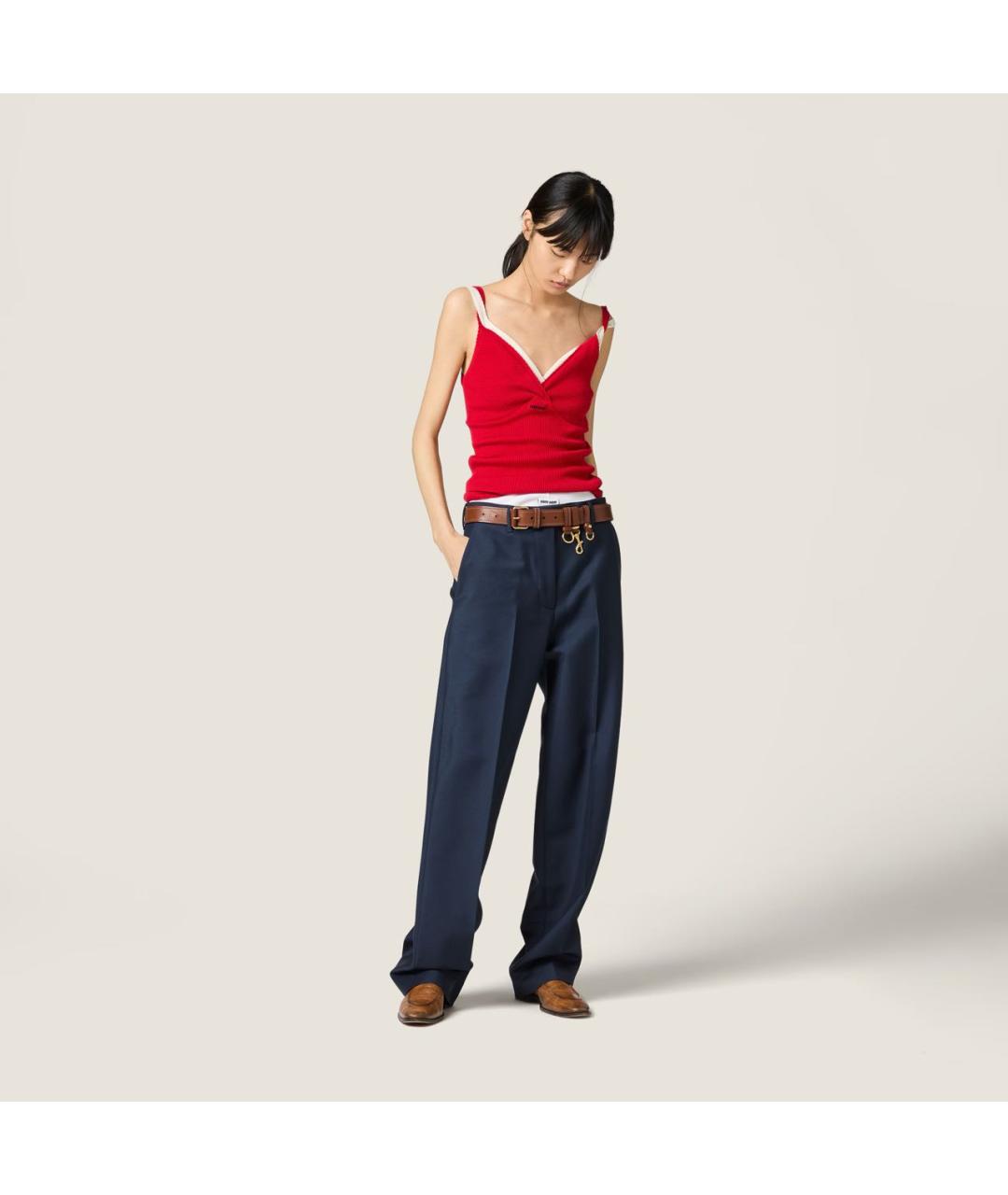 MIU MIU Красная хлопковая майка, фото 2