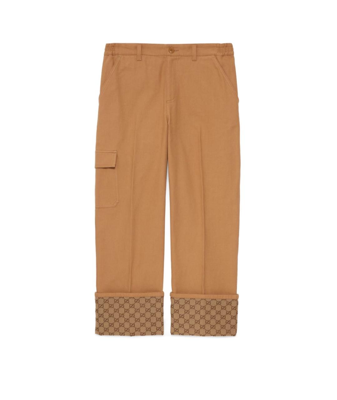 GUCCI Бежевые хлопковые повседневные брюки, фото 5