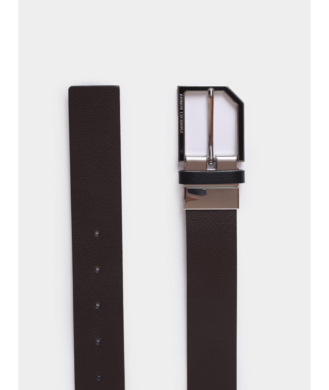 ARMANI EXCHANGE Коричневый кожаный ремень, фото 2