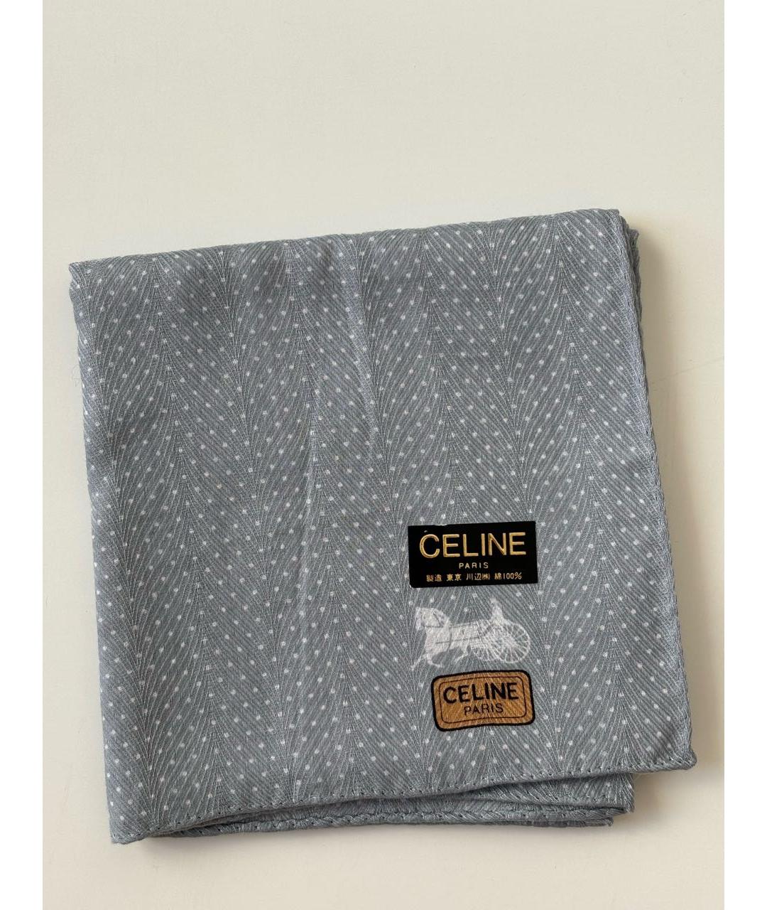CELINE Голубой хлопковый платок, фото 2