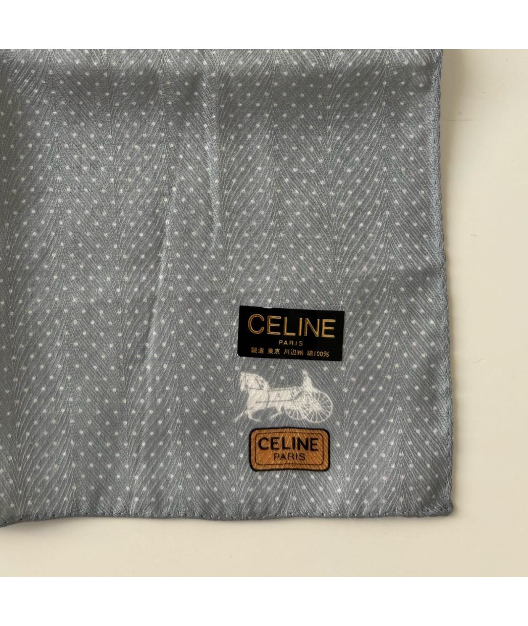 CELINE Голубой хлопковый платок, фото 4