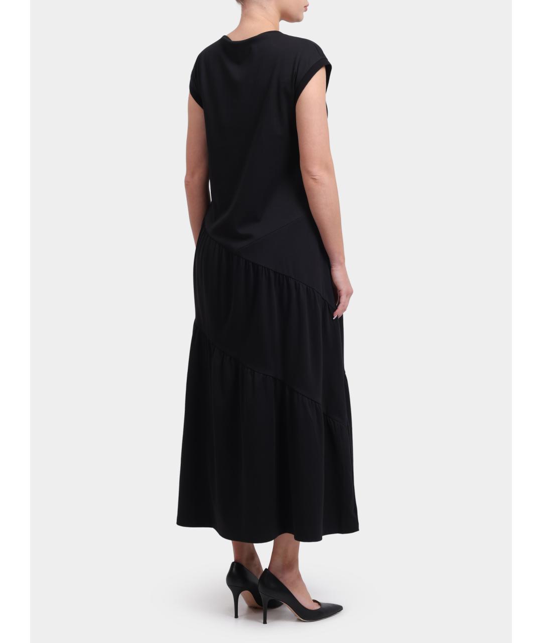 LIU JO Черное хлопковое повседневное платье, фото 5