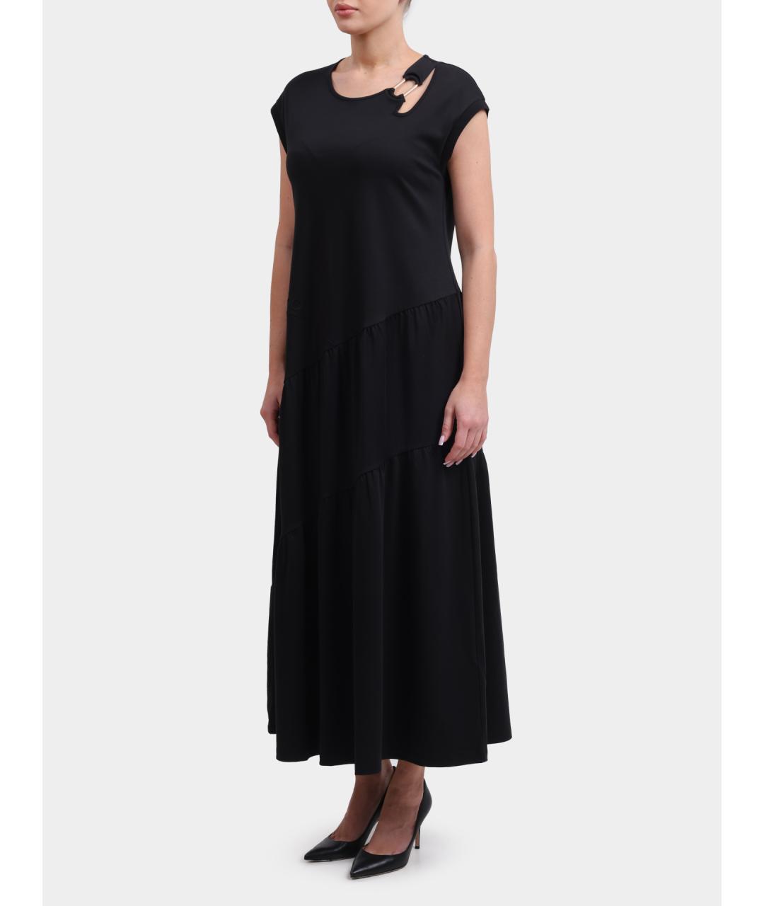 LIU JO Черное хлопковое повседневное платье, фото 4