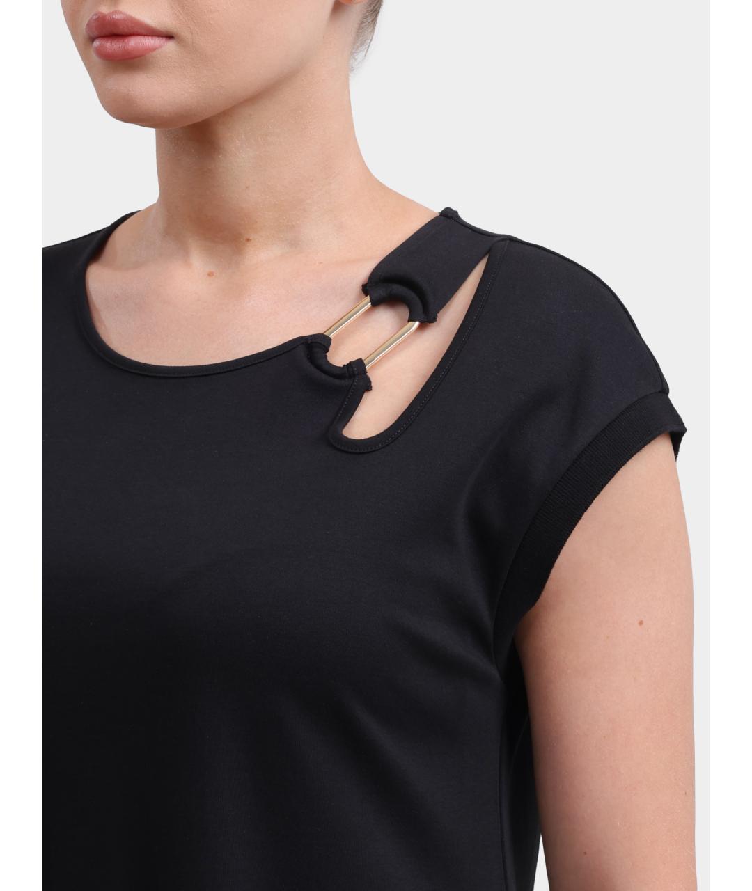 LIU JO Черное хлопковое повседневное платье, фото 3